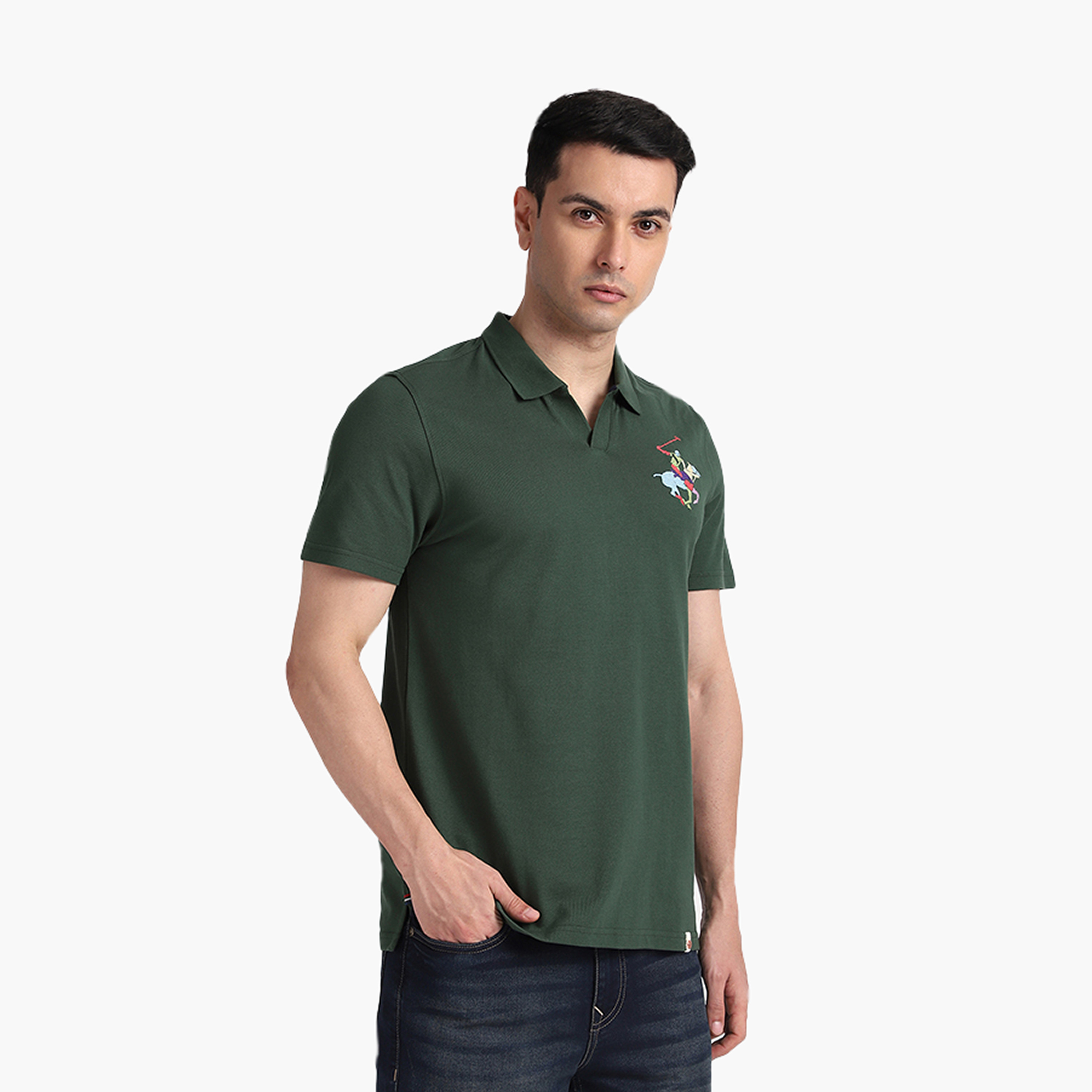 Beverly Hills Polo Club Plain Johny Collar Short Sleeves Men's Polo T-Shirt-men-clothing-tshirtsandpolos-polos-image-3