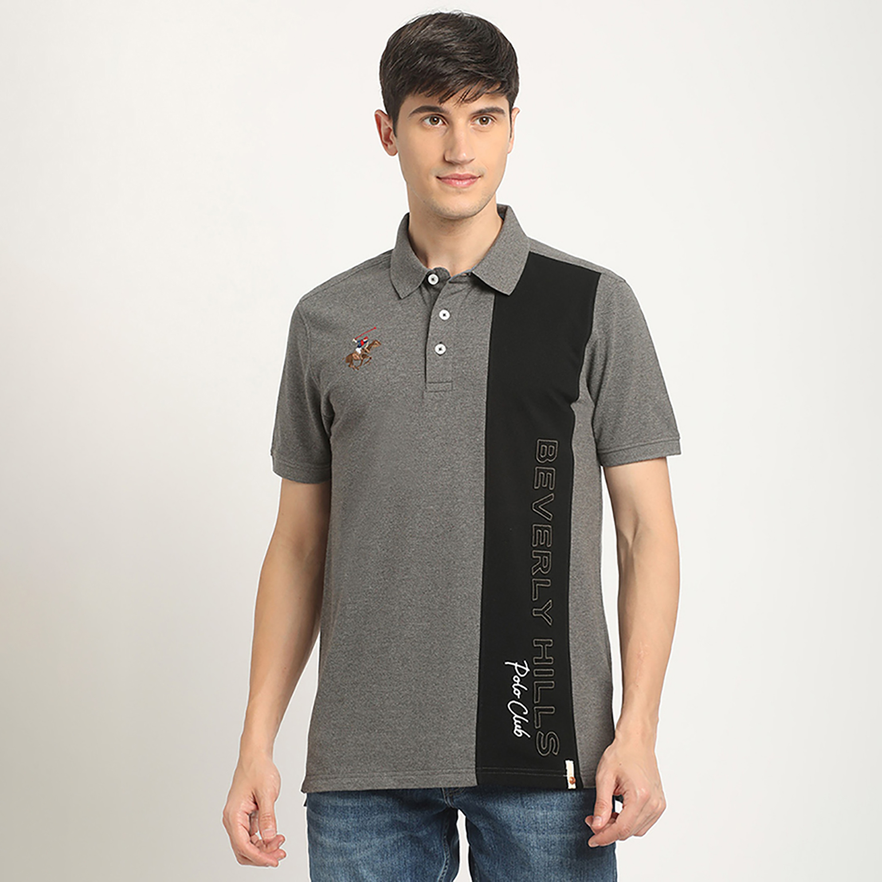 تي شيرت بولو من بيفرلي هيلز بولو كلوب بياقة وأكمام قصيرة مع كولور بلوك-men-clothing-tshirtsandpolos-polos-image-2