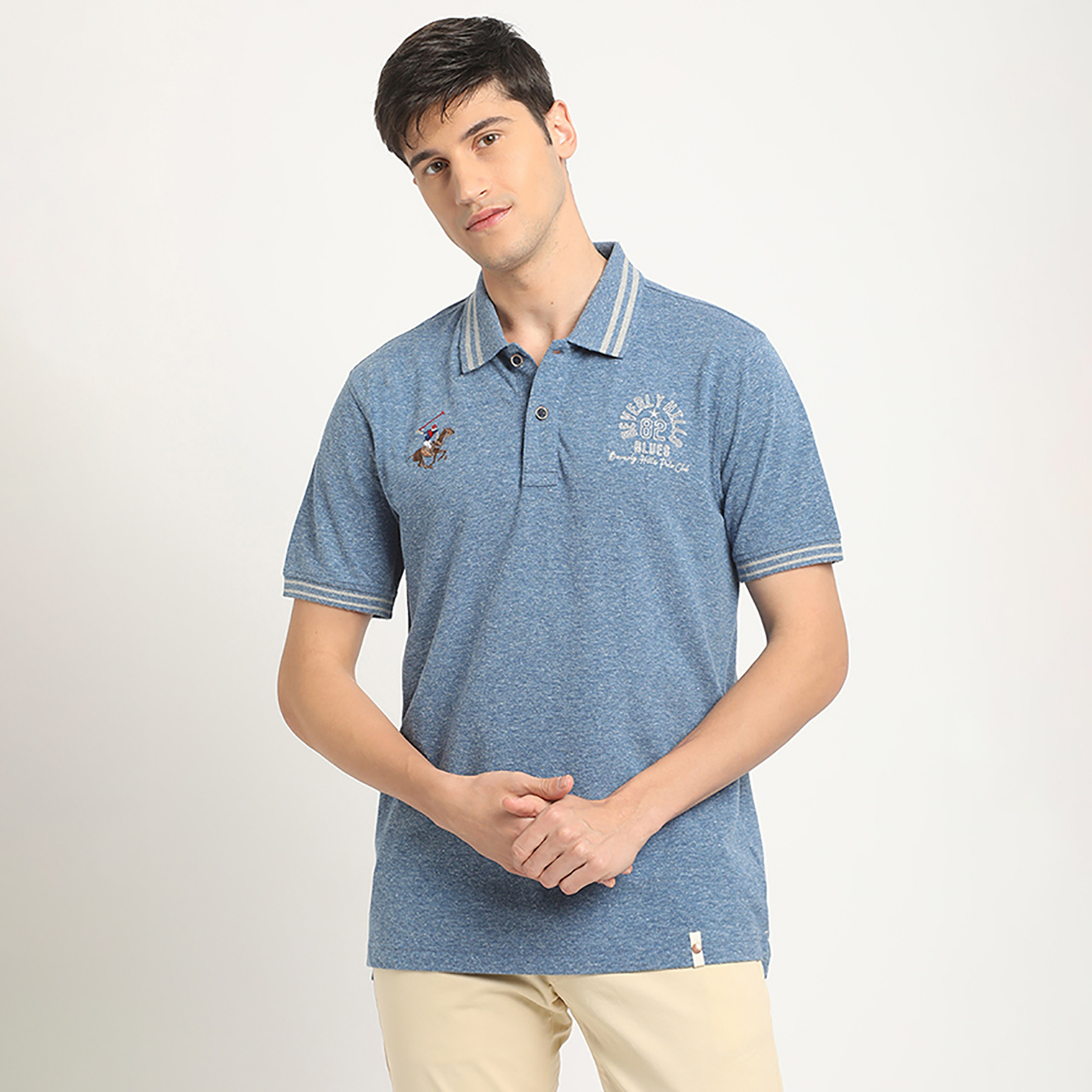 تي شيرت بولو من بيفرلي هيلز بولو كلوب بياقة وأكمام قصيرة مع شعار-men-clothing-tshirtsandpolos-polos-image-1