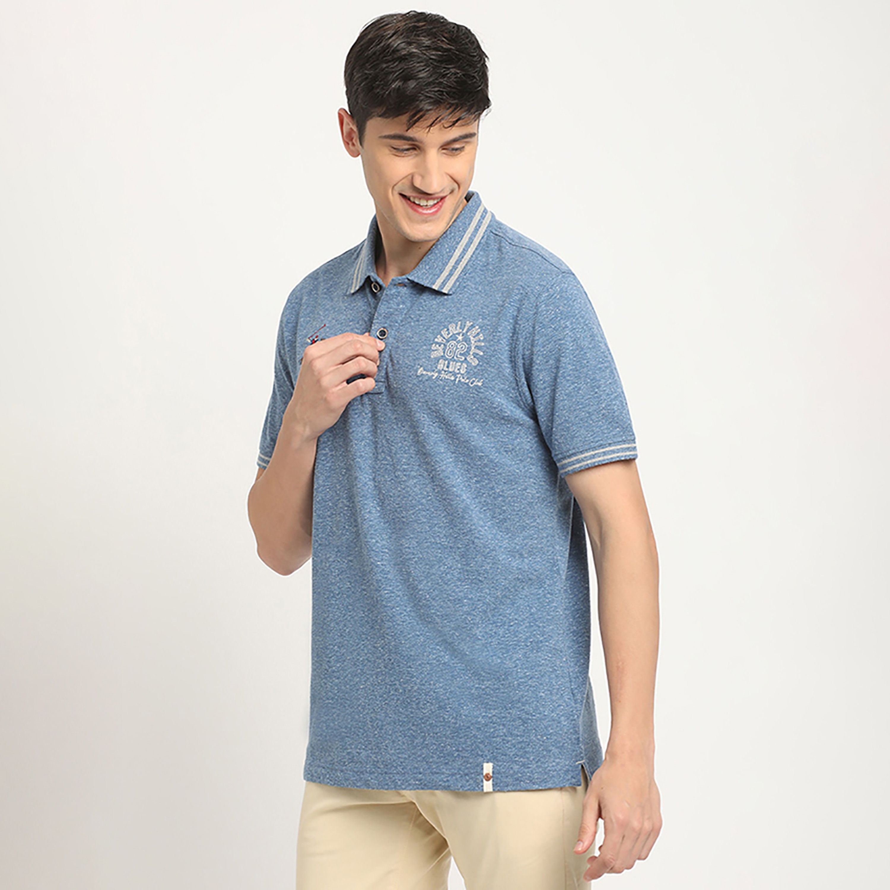 تي شيرت بولو من بيفرلي هيلز بولو كلوب بياقة وأكمام قصيرة مع شعار-men-clothing-tshirtsandpolos-polos-image-2