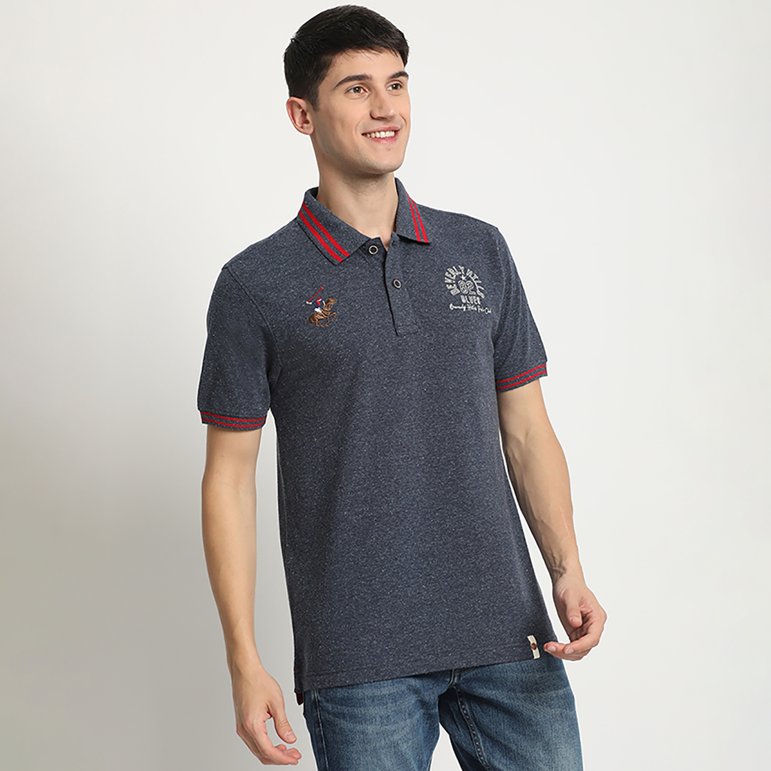 تي شيرت بولو من بيفرلي هيلز بولو كلوب بياقة وأكمام قصيرة مع شعار-men-clothing-tshirtsandpolos-polos-image-7