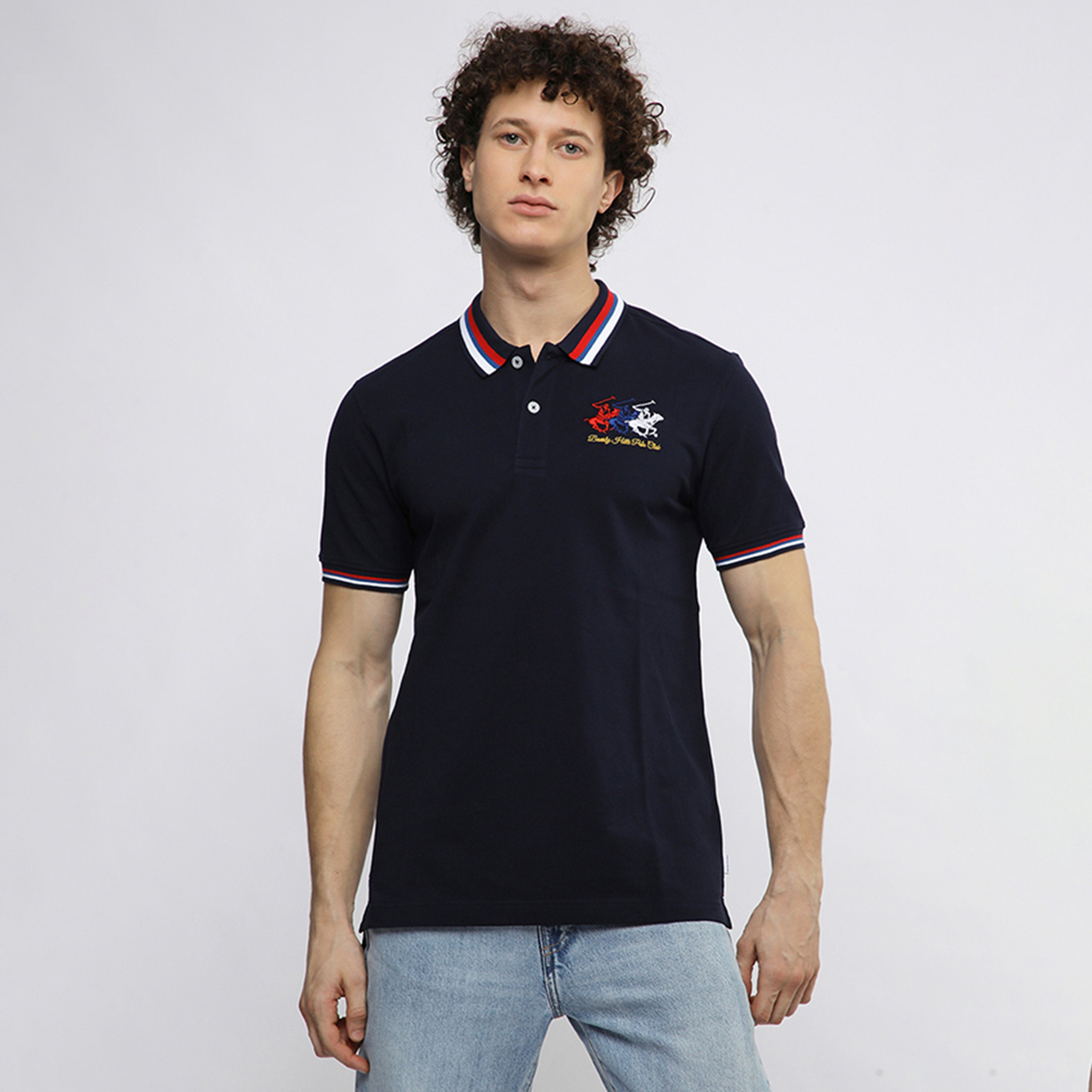 Beverly Hills Polo Club Plain Collared Short Sleeves Men's Polo T-Shirt-men-clothing-tshirtsandpolos-polos-image-1