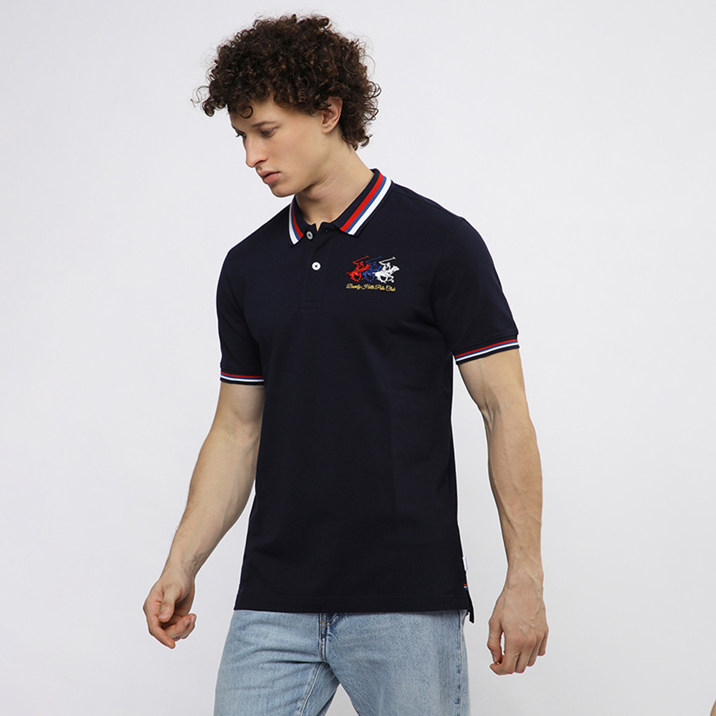 Beverly Hills Polo Club Plain Collared Short Sleeves Men's Polo T-Shirt-men-clothing-tshirtsandpolos-polos-image-2