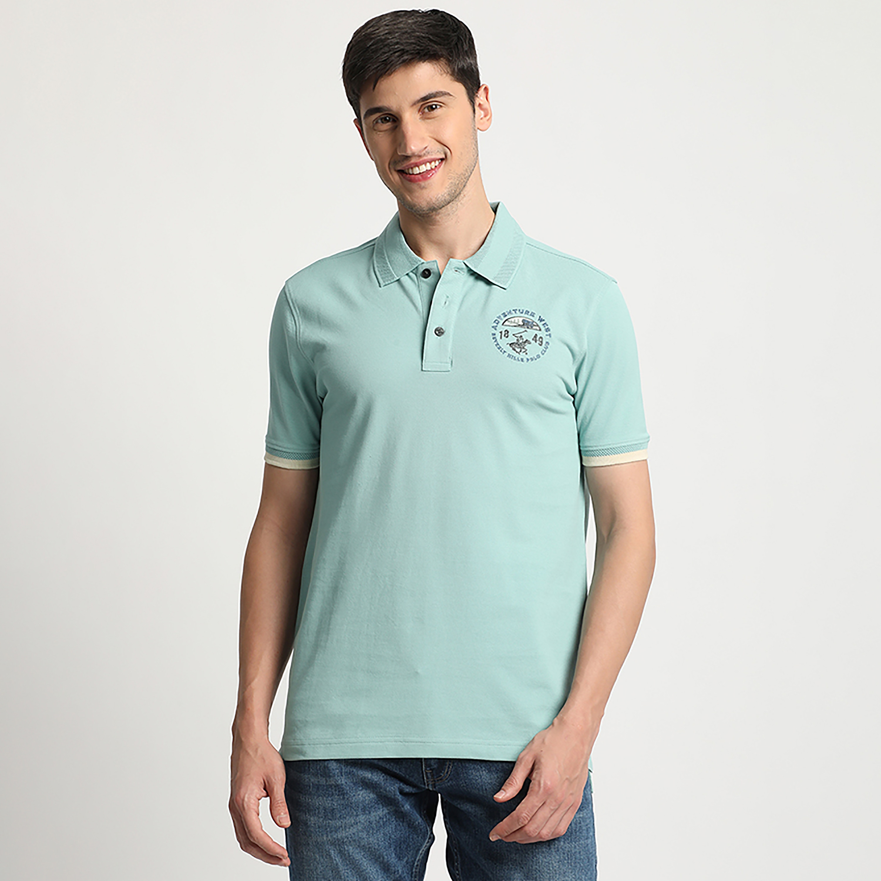 تي شيرت بولو من بيفرلي هيلز بولو كلوب بياقة وأكمام قصيرة مع شعار ديتيليد-men-clothing-tshirtsandpolos-polos-image-1