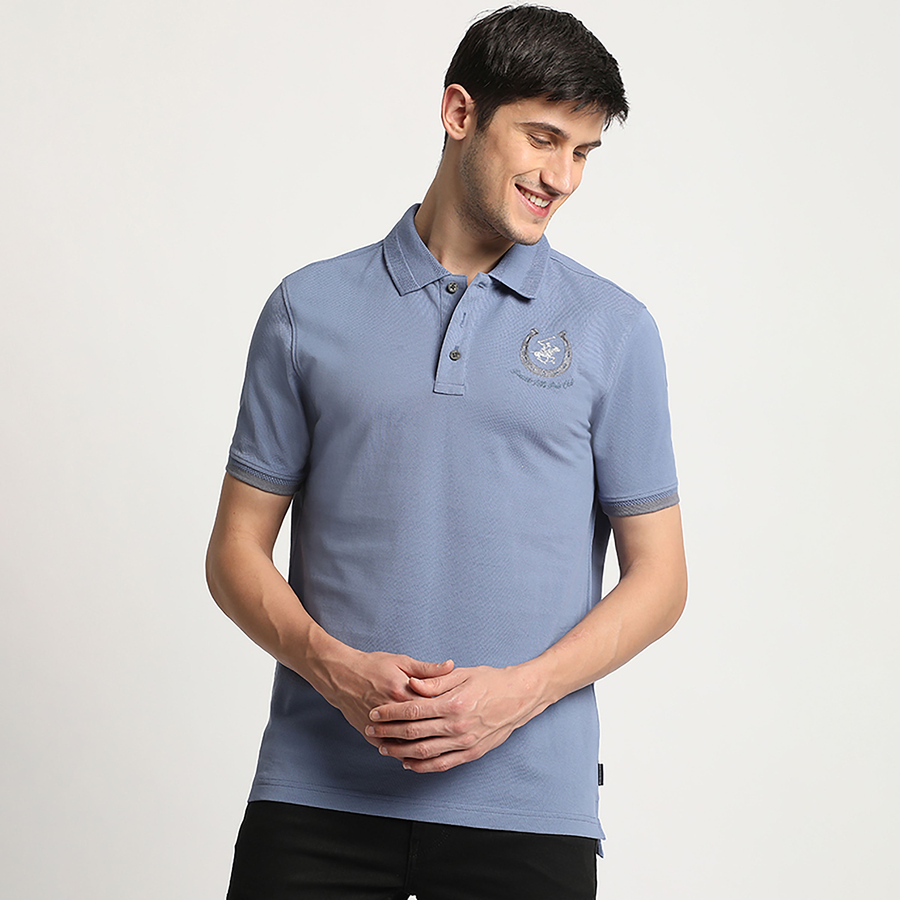 تي شيرت بولو من بيفرلي هيلز بولو كلوب بياقة وأكمام قصيرة مع شعار ديتيليد-men-clothing-tshirtsandpolos-polos-image-1