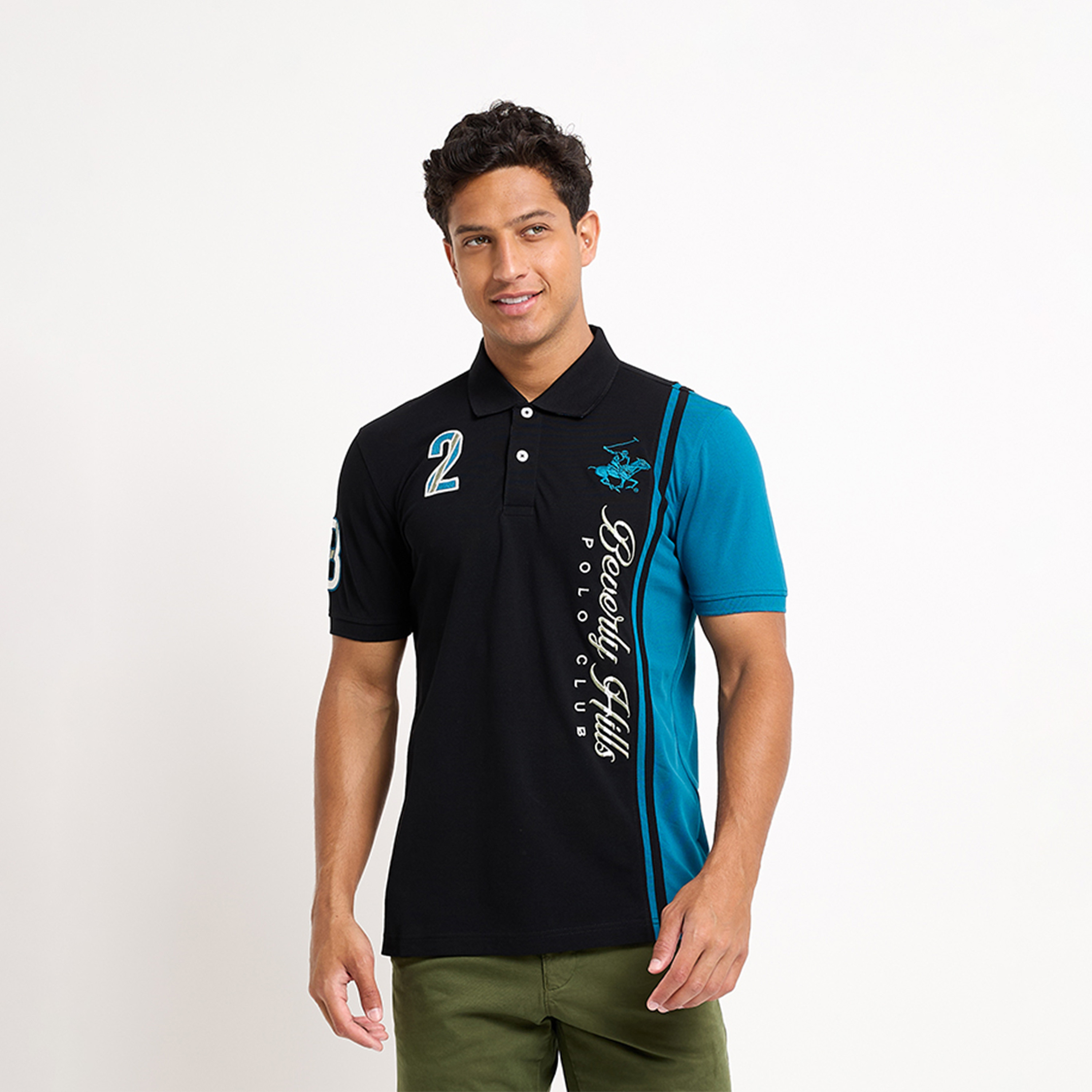 بيفرلي هيلز كلوب-  تي شيرت بولو رجالي بأكمام قصيرة وياقة وطبعة جرافيكية-men-clothing-tshirtsandpolos-polos-image-1