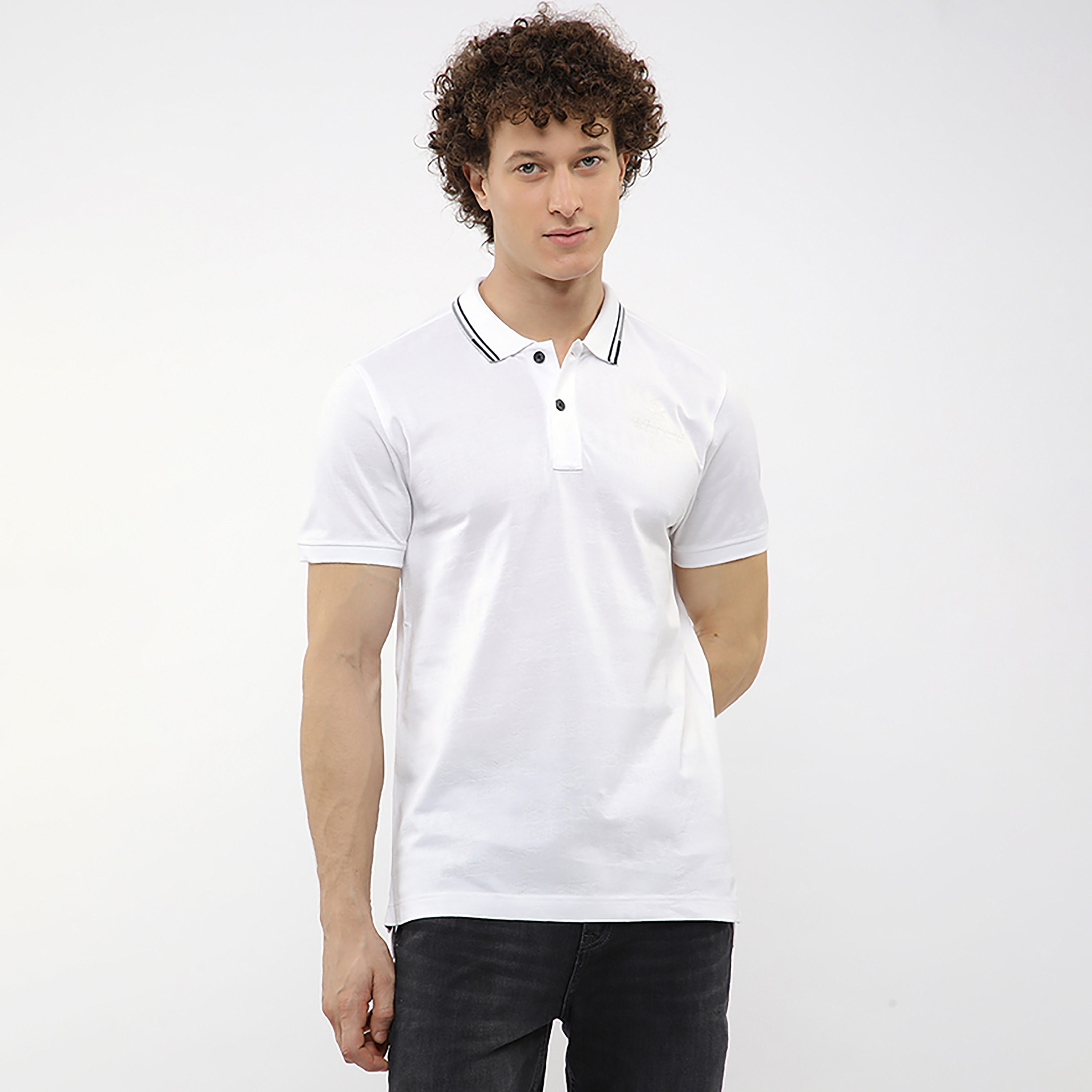 تيشيرت بولو رجالي بشعار جاكار بياقة مطوية وأكمام قصيرة من بيفرلي هيلز بولو كلوب-men-clothing-tshirtsandpolos-polos-image-11
