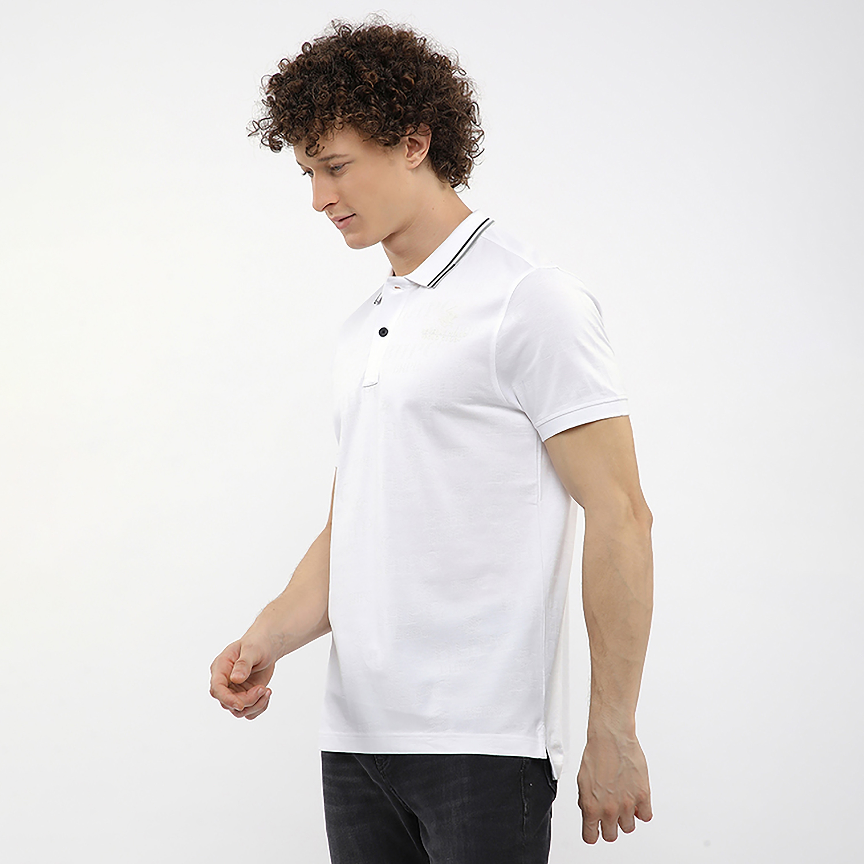 تيشيرت بولو رجالي بشعار جاكار بياقة مطوية وأكمام قصيرة من بيفرلي هيلز بولو كلوب-men-clothing-tshirtsandpolos-polos-image-12