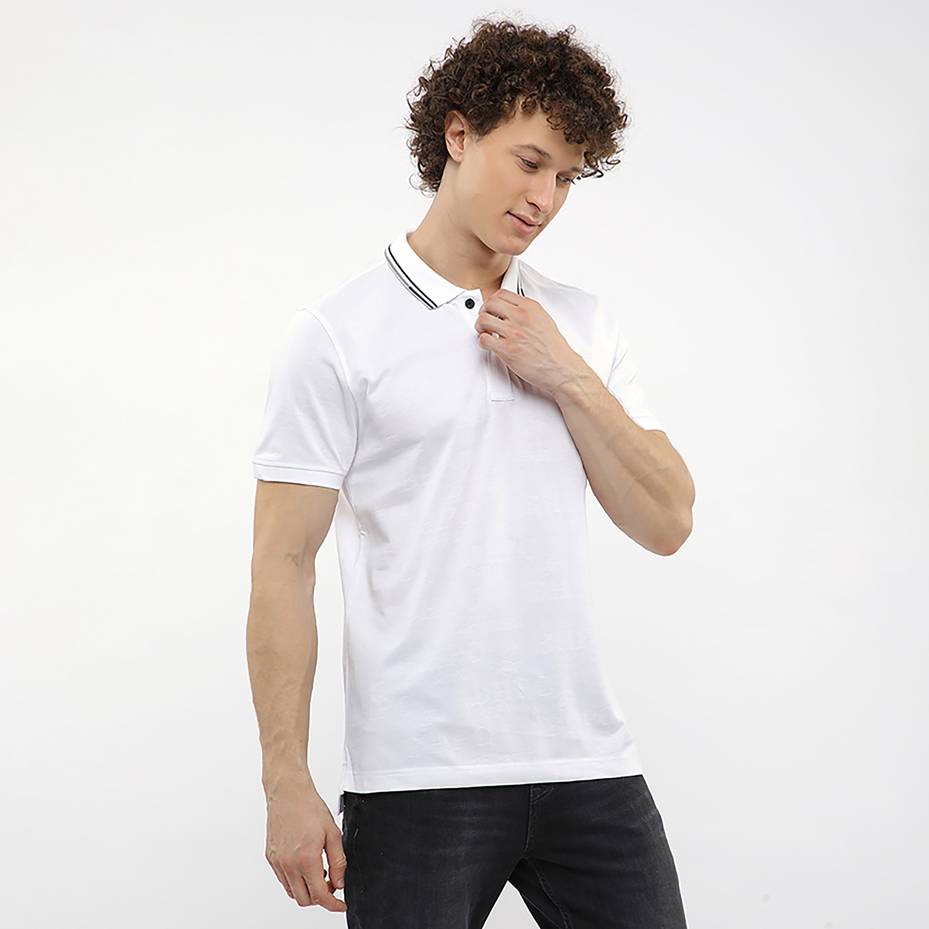 تيشيرت بولو رجالي بشعار جاكار بياقة مطوية وأكمام قصيرة من بيفرلي هيلز بولو كلوب-men-clothing-tshirtsandpolos-polos-image-13