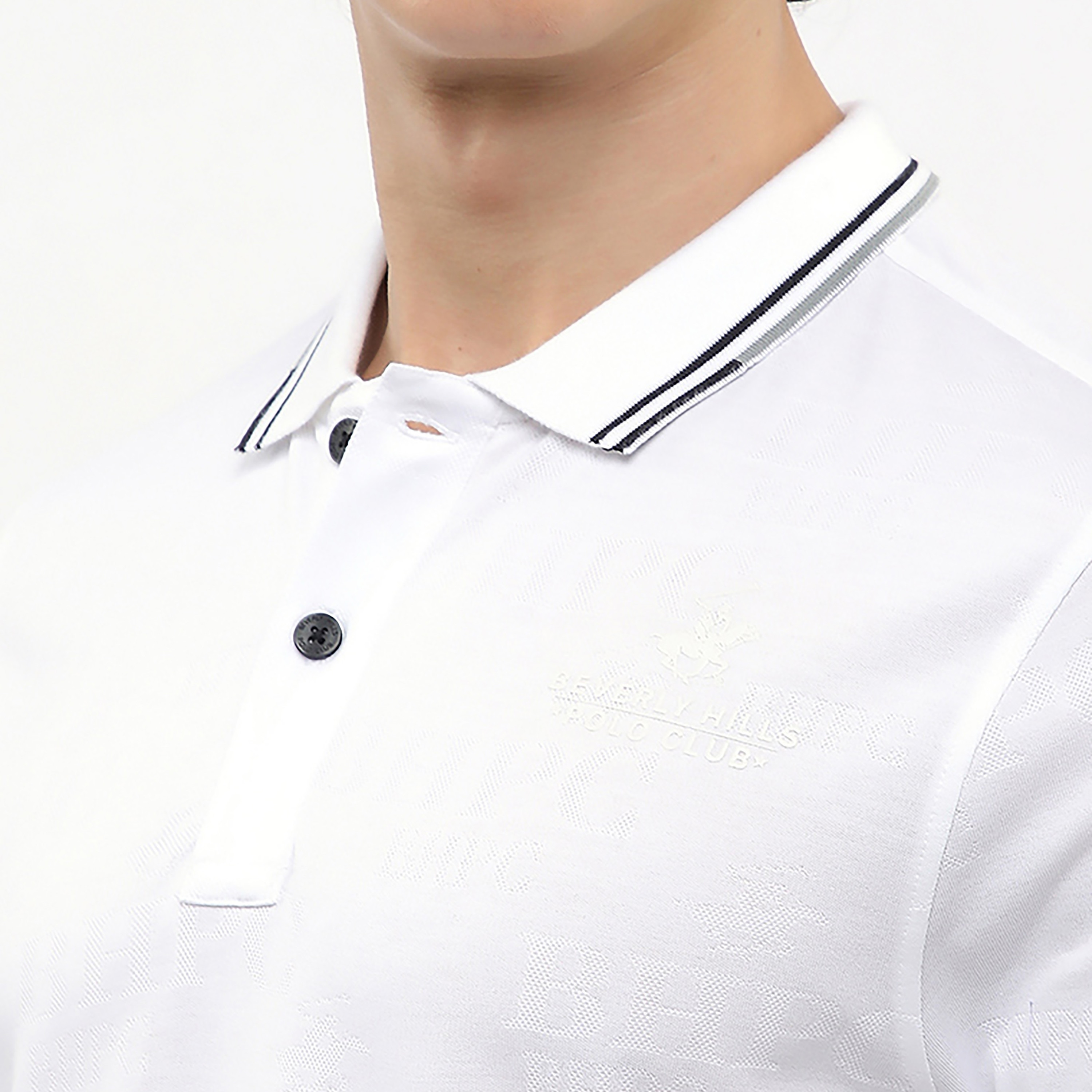 تيشيرت بولو رجالي بشعار جاكار بياقة مطوية وأكمام قصيرة من بيفرلي هيلز بولو كلوب-men-clothing-tshirtsandpolos-polos-image-15