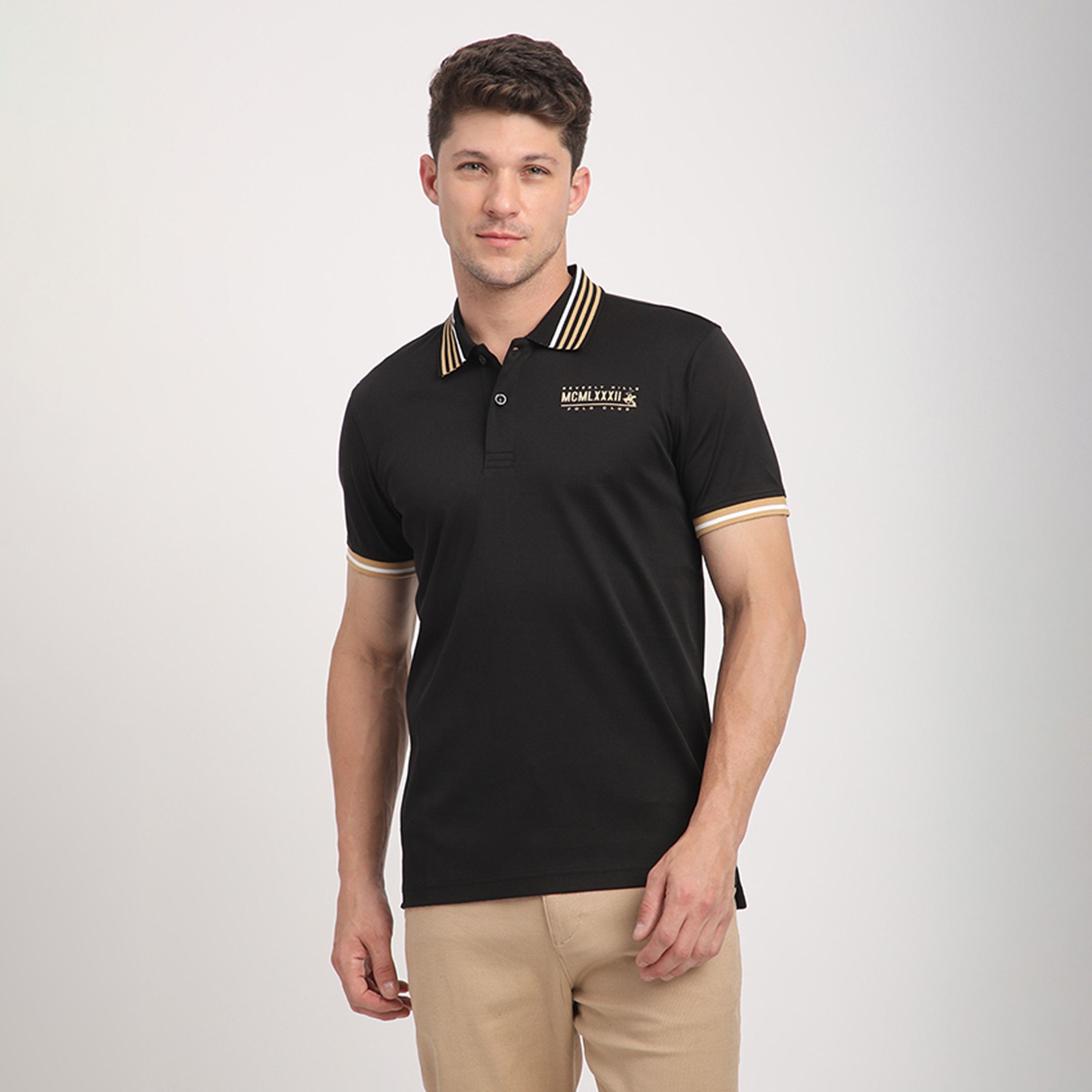 تي شيرت بولو رجالي سادة بأكمام قصيرة وياقة من بيفرلي هيلز بولو كلوب-men-clothing-tshirtsandpolos-polos-image-6