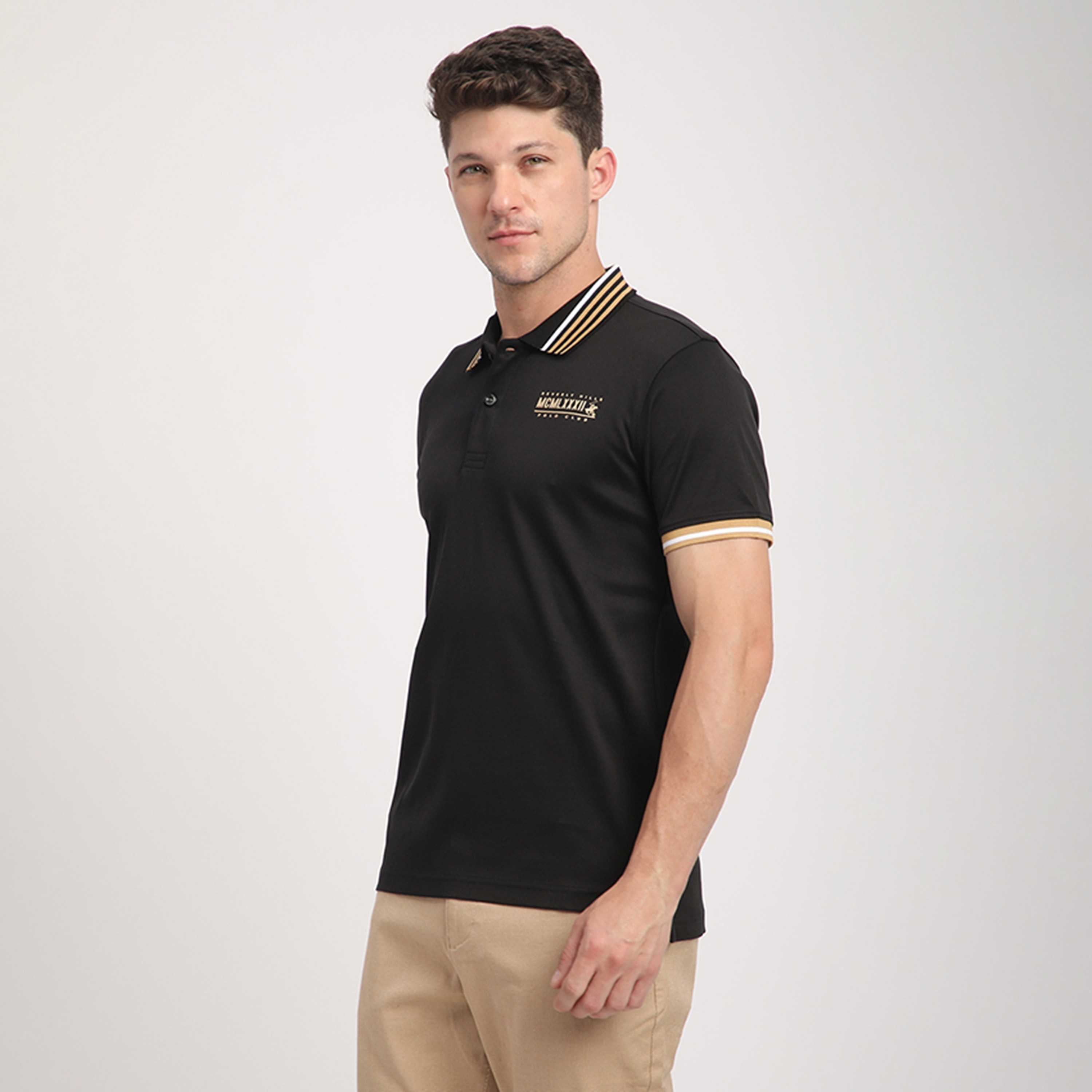تي شيرت بولو رجالي سادة بأكمام قصيرة وياقة من بيفرلي هيلز بولو كلوب-men-clothing-tshirtsandpolos-polos-image-7