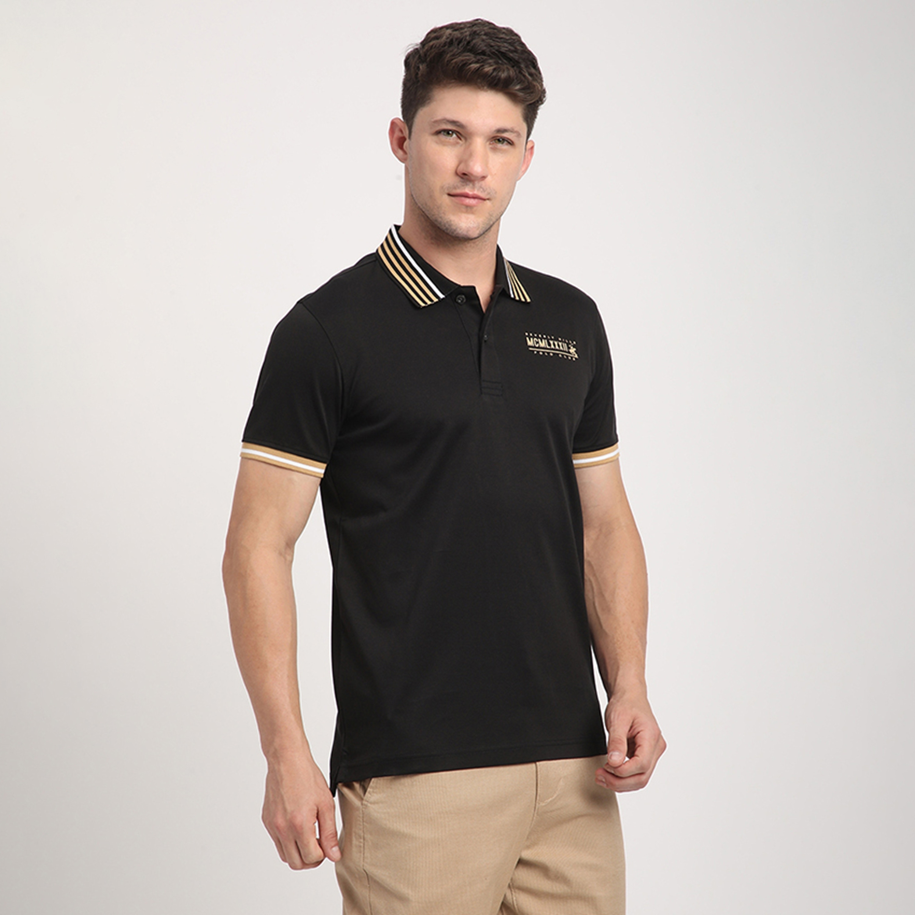 تي شيرت بولو رجالي سادة بأكمام قصيرة وياقة من بيفرلي هيلز بولو كلوب-men-clothing-tshirtsandpolos-polos-image-8