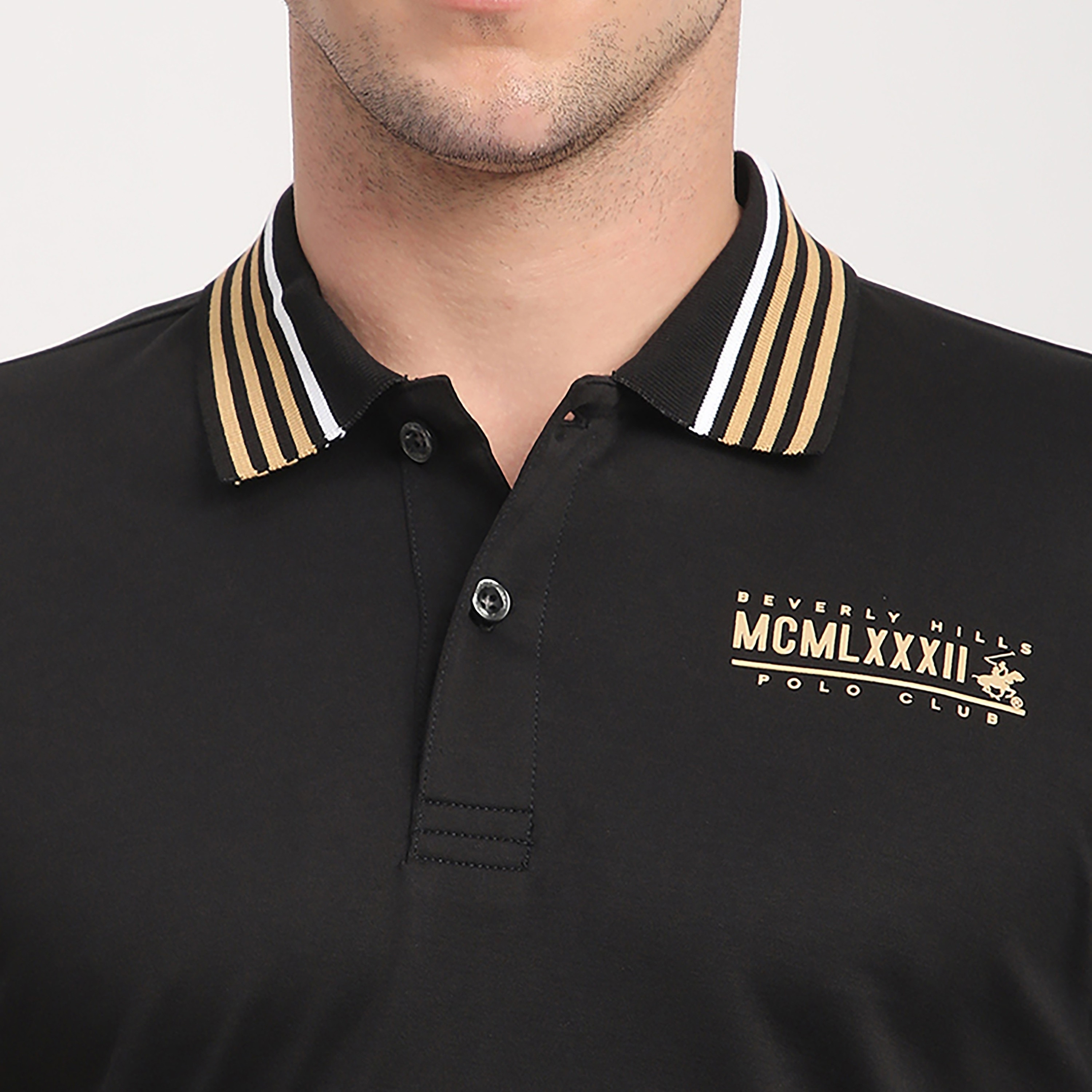 تي شيرت بولو رجالي سادة بأكمام قصيرة وياقة من بيفرلي هيلز بولو كلوب-men-clothing-tshirtsandpolos-polos-image-10