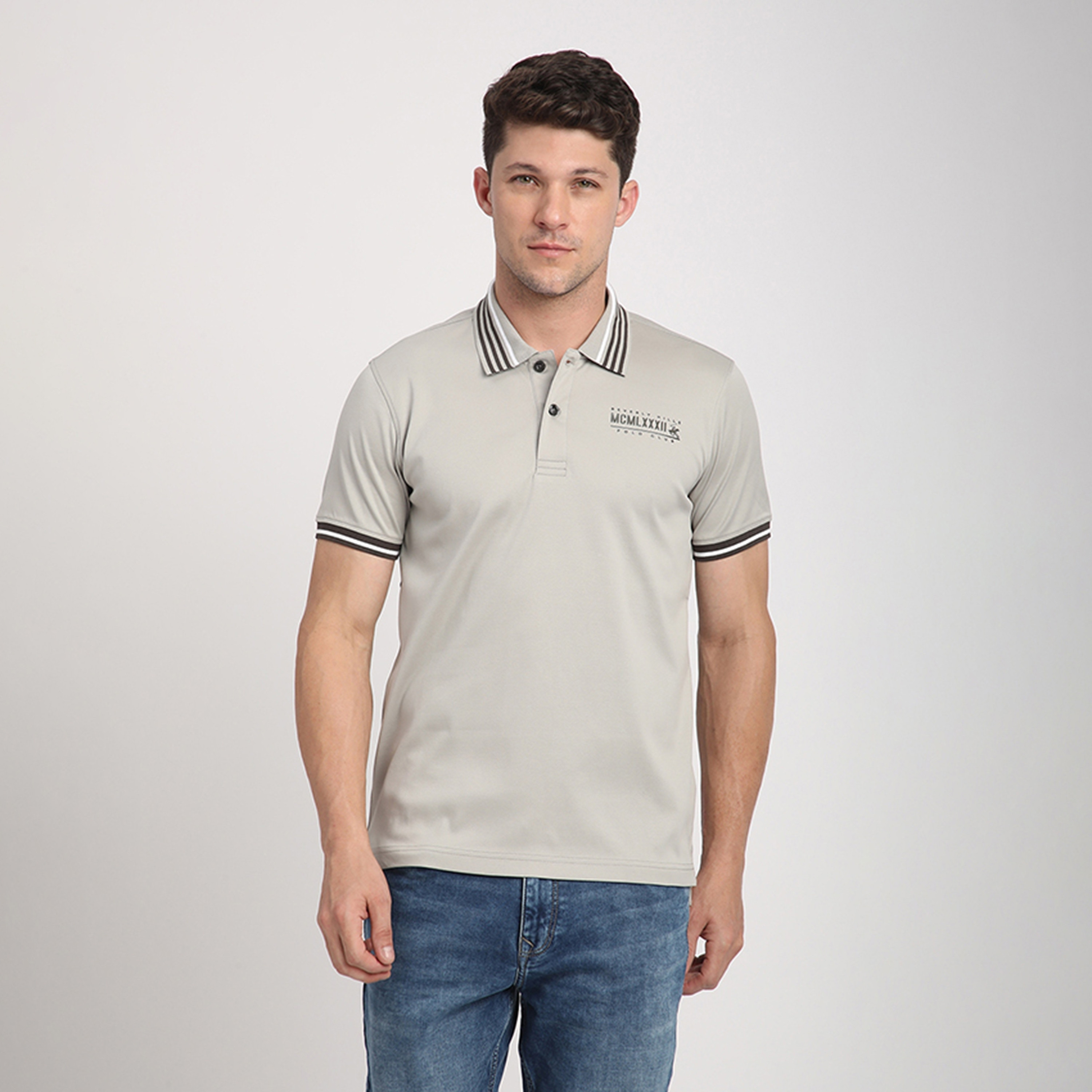 Beverly Hills Polo Club Plain Collared Short Sleeves Men's Polo T-Shirt-men-clothing-tshirtsandpolos-polos-image-1