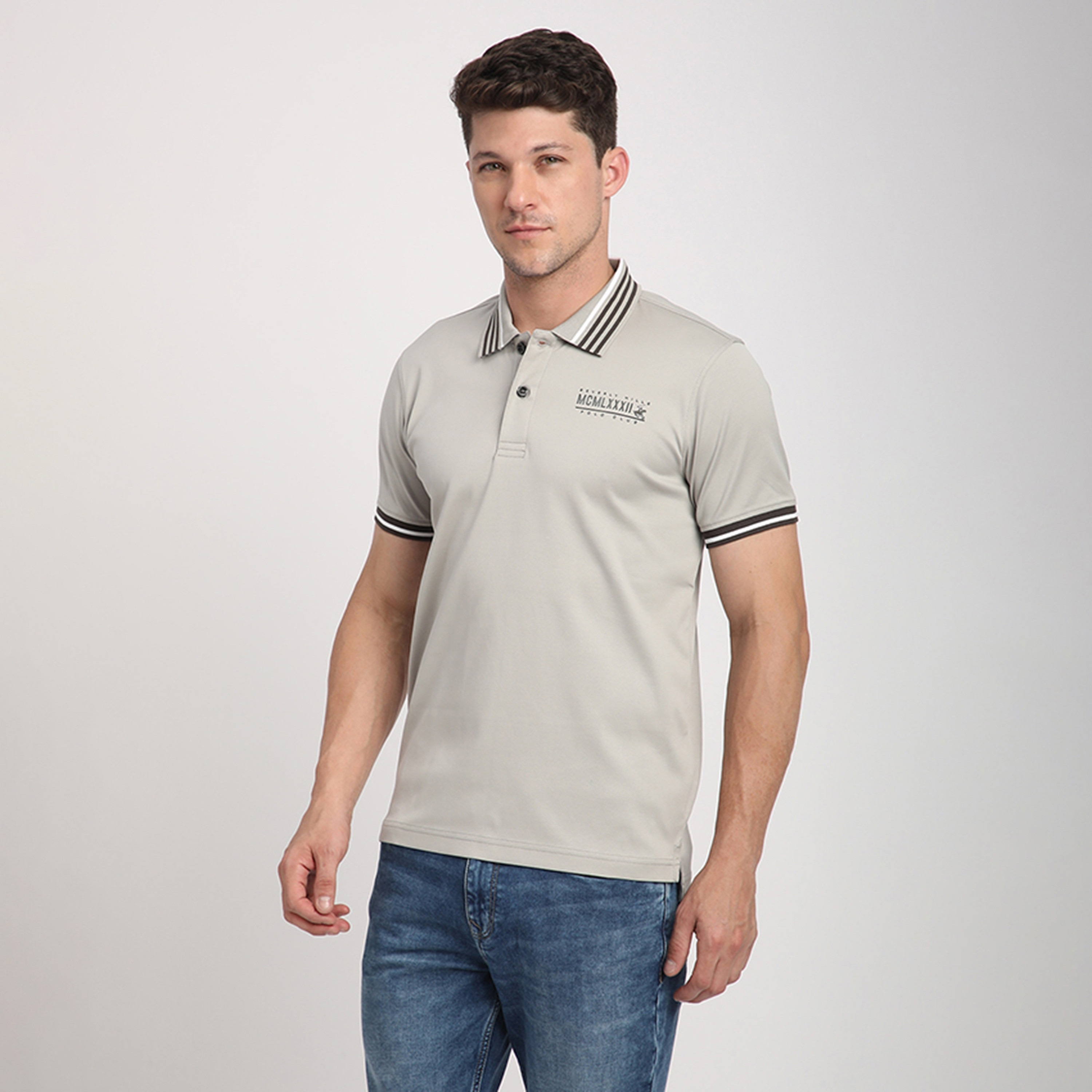 تي شيرت بولو رجالي سادة بأكمام قصيرة وياقة من بيفرلي هيلز بولو كلوب-men-clothing-tshirtsandpolos-polos-image-2
