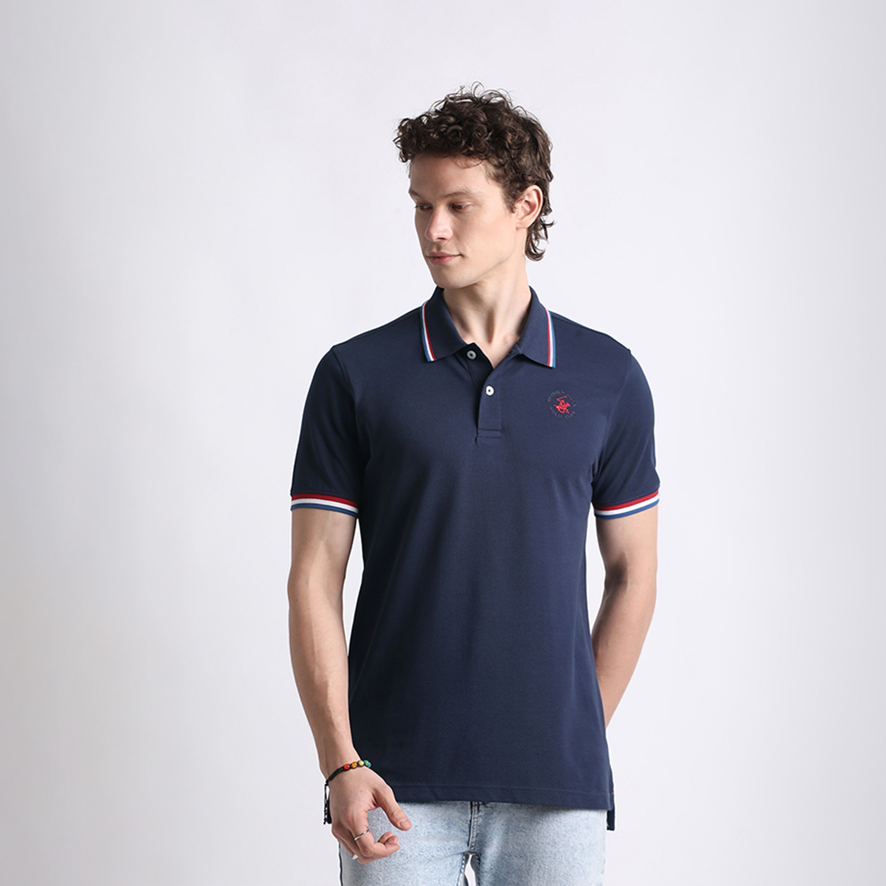 Beverly Hills Polo Club Men's Solid Collared Short Sleeves Polo T-shirt-men-clothing-tshirtsandpolos-polos-image-1