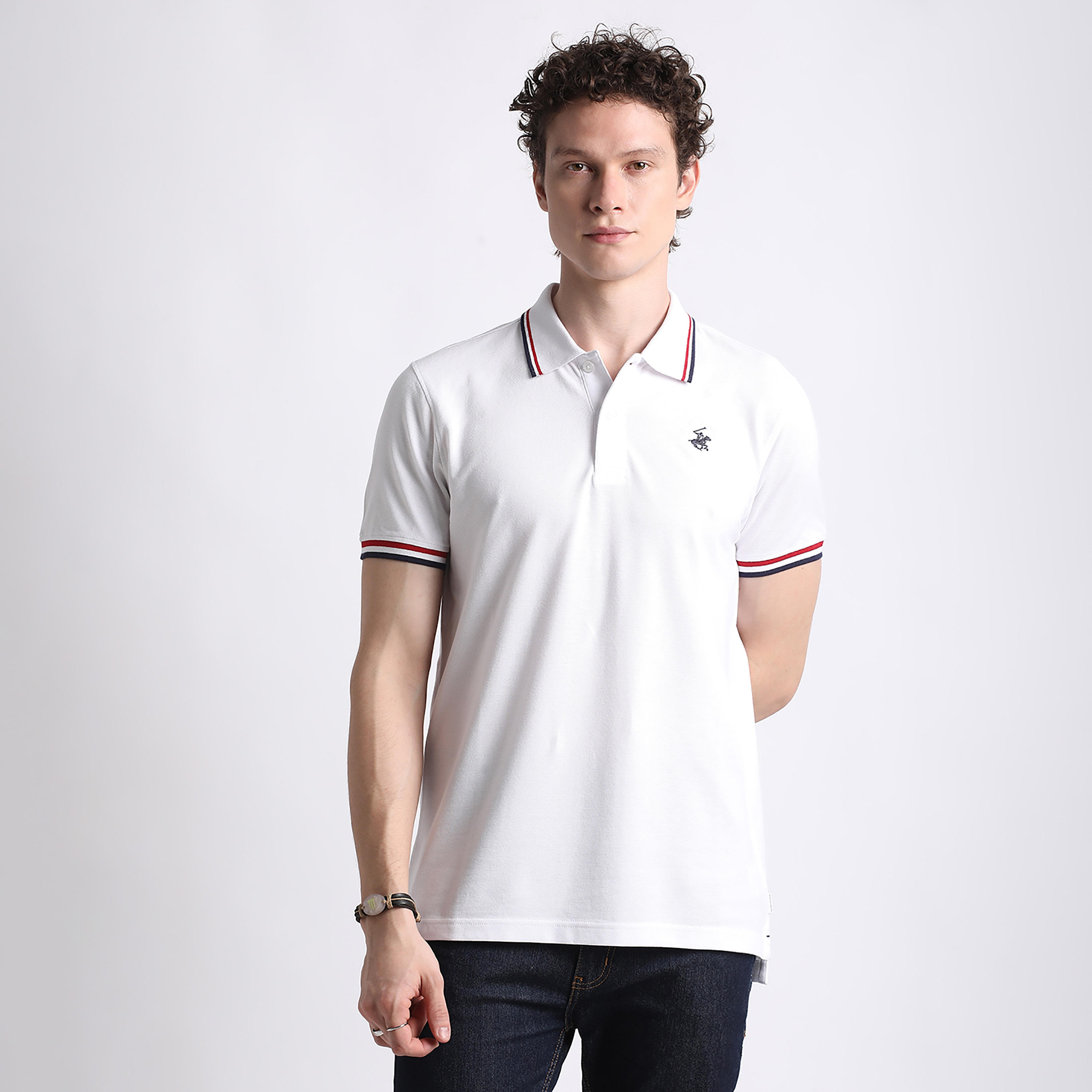 تي شيرت بولو رجالي بأكمام قصيرة وياقة عادية من بيفرلي هيلز بولو كلوب-men-clothing-tshirtsandpolos-polos-image-1