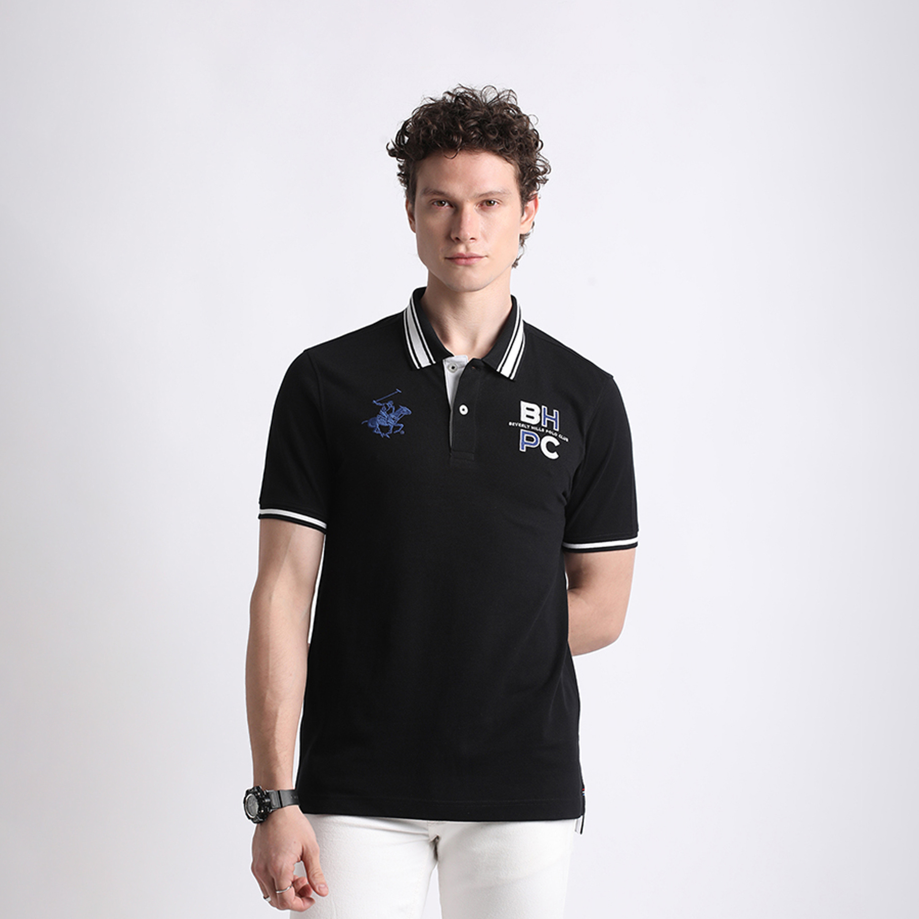 بيفرلي هيلز كلوب-  تي شيرت بولو للرجال بأكمام قصيرة مع نصف زر للإغلاق-men-clothing-tshirtsandpolos-polos-image-1