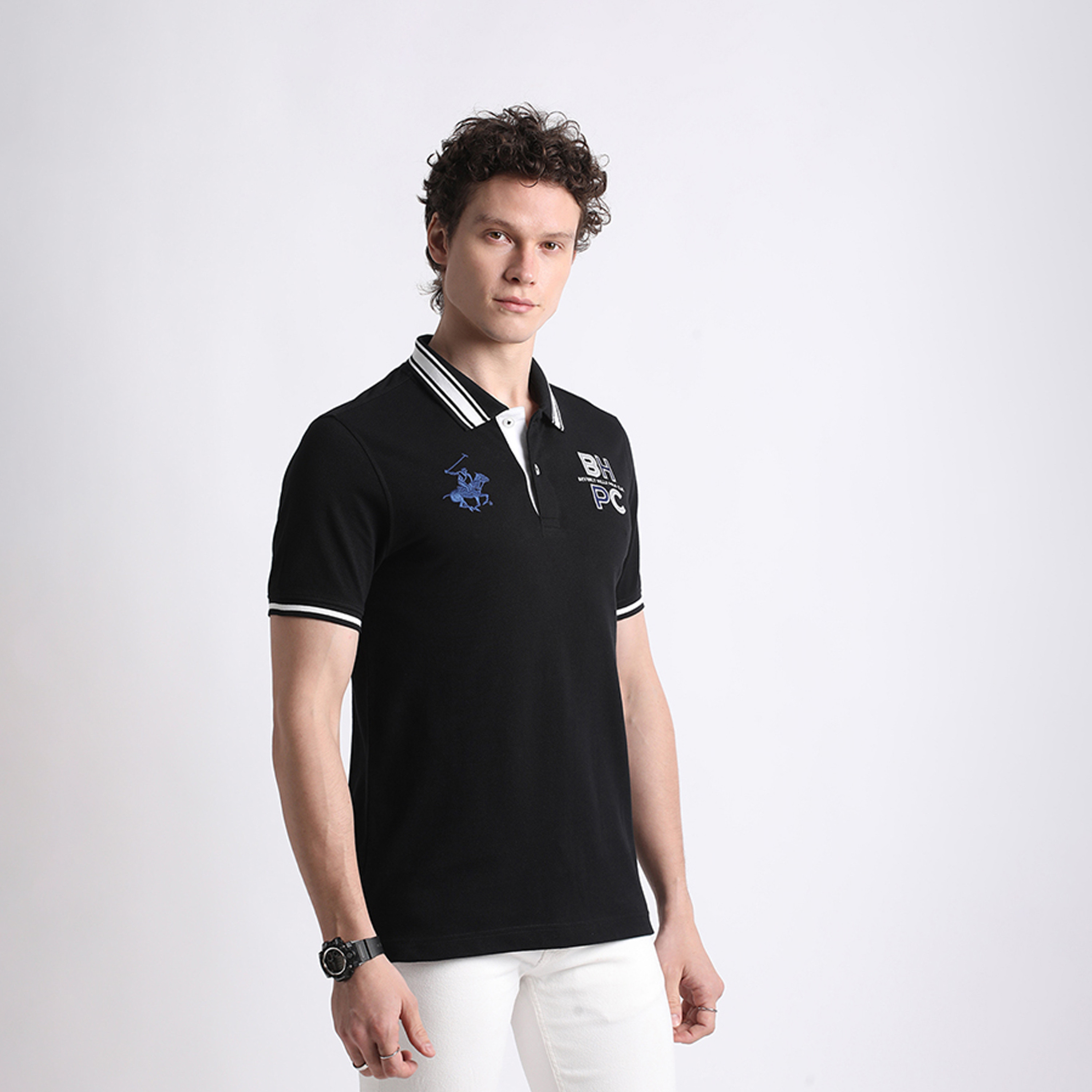 بيفرلي هيلز كلوب-  تي شيرت بولو للرجال بأكمام قصيرة مع نصف زر للإغلاق-men-clothing-tshirtsandpolos-polos-image-3