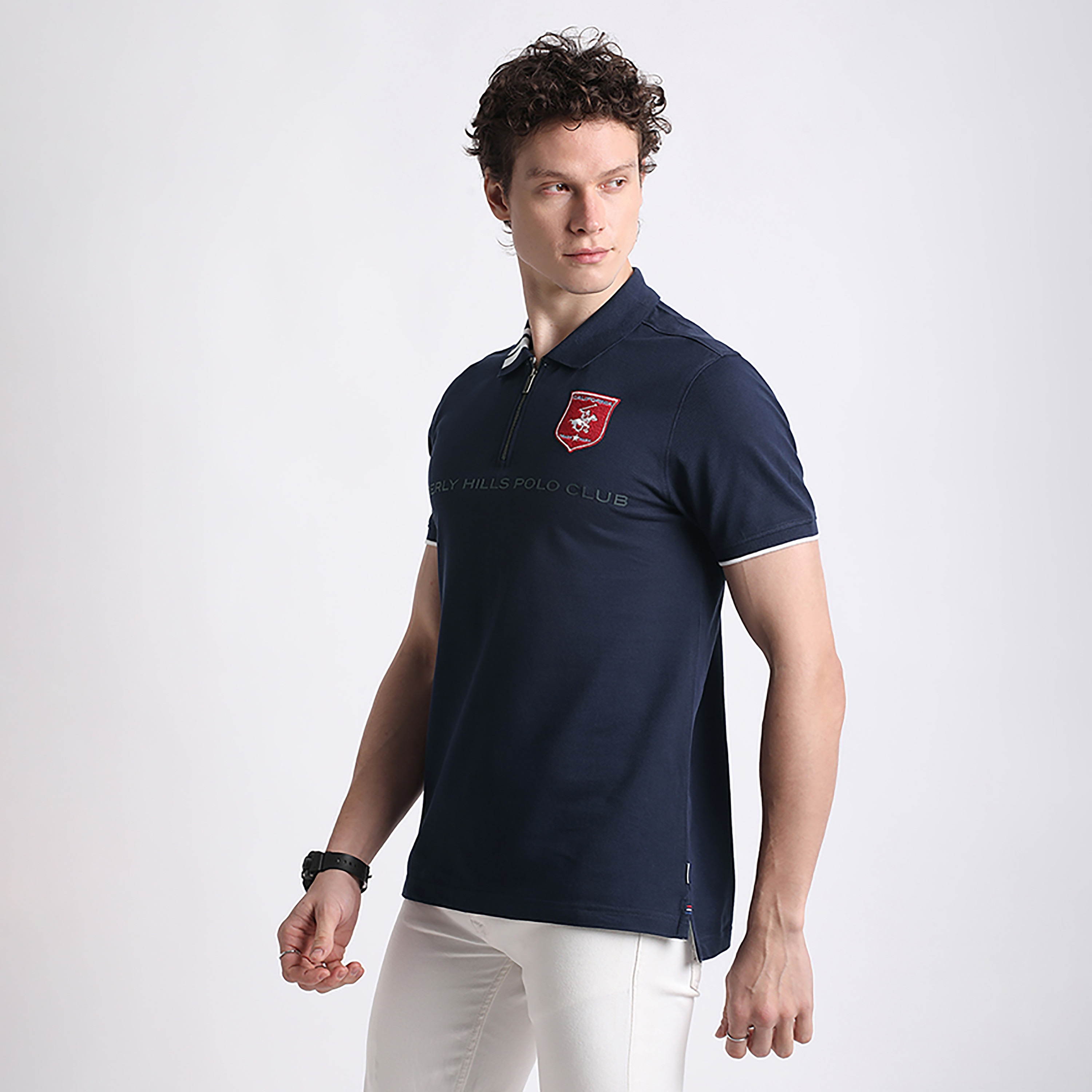 تي شيرت بولو بيفرلي هيلز بولو كلوب بشعار العلامة التجارية وياقة قصيرة الأكمام للرجال-men-clothing-tshirtsandpolos-polos-image-4