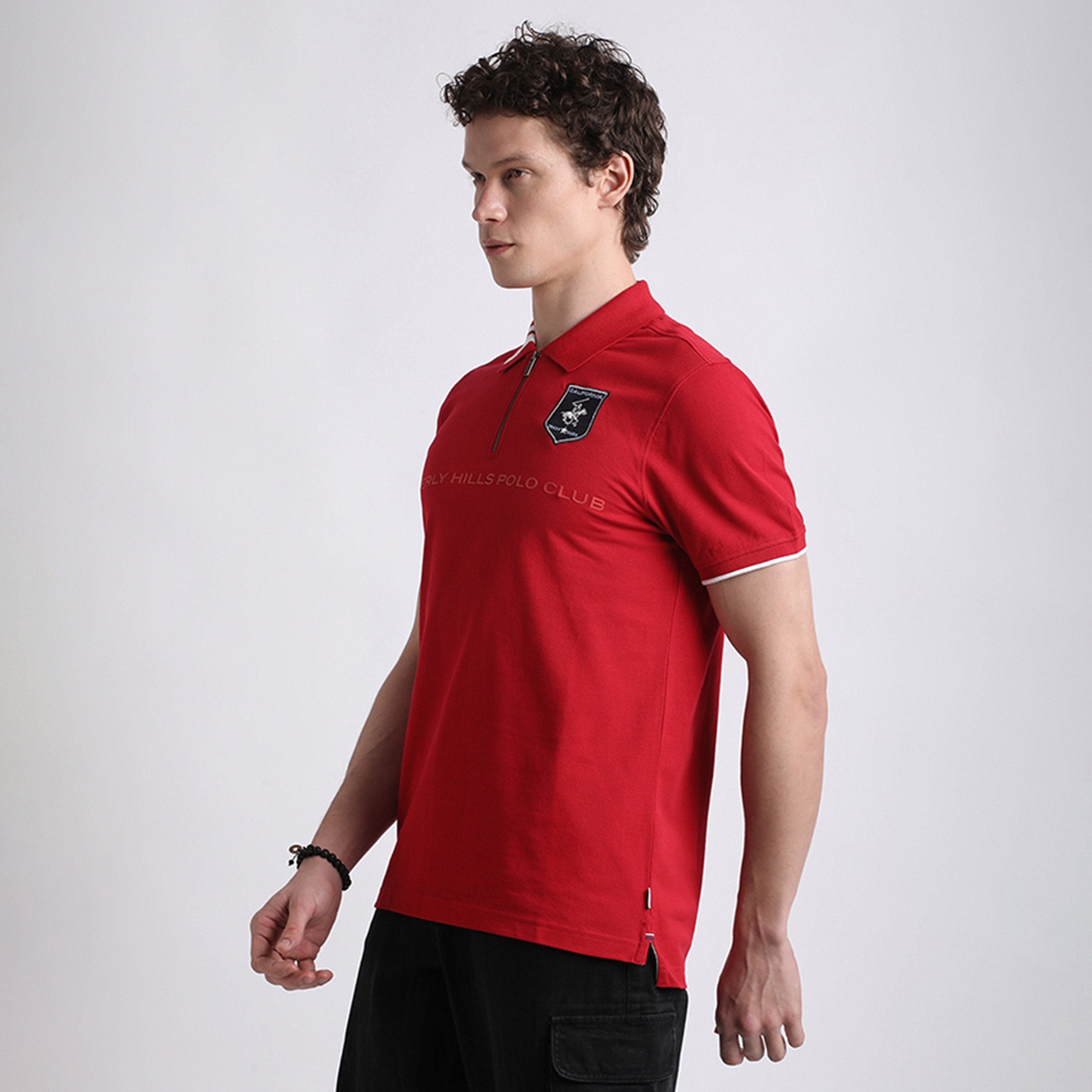 تي شيرت بولو رجالي سادة بأكمام قصيرة وياقة من بيفرلي هيلز بولو كلوب-men-clothing-tshirtsandpolos-polos-image-2