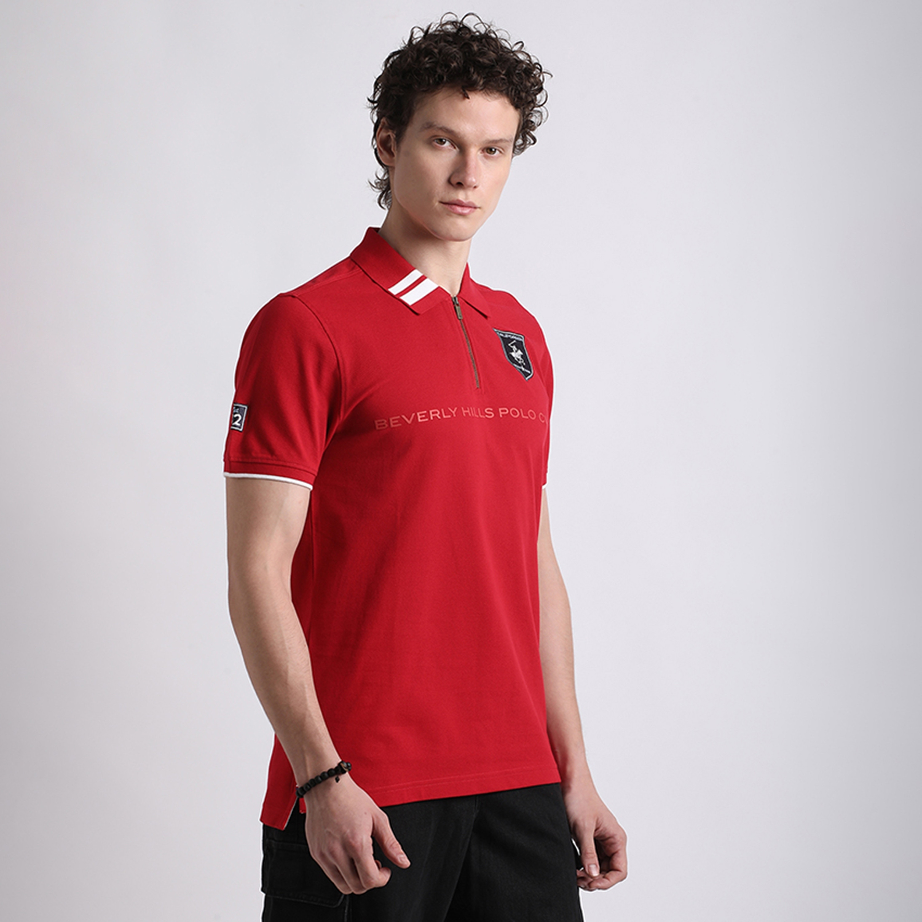 تي شيرت بولو رجالي سادة بأكمام قصيرة وياقة من بيفرلي هيلز بولو كلوب-men-clothing-tshirtsandpolos-polos-image-3