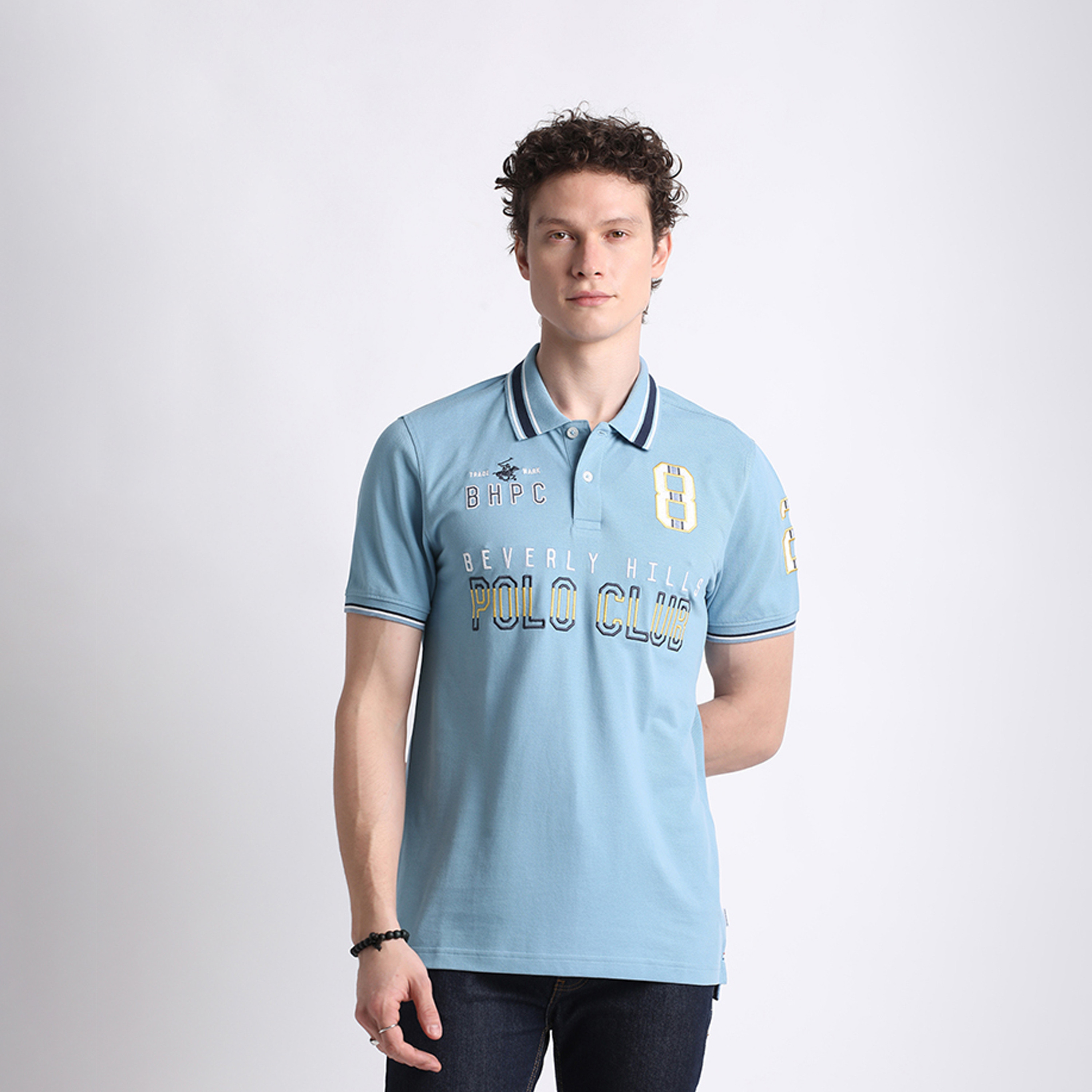 بيفرلي هيلز كلوب-  تي شيرت بولو للرجال بأكمام قصيرة مع نصف زر للإغلاق-men-clothing-tshirtsandpolos-polos-image-1
