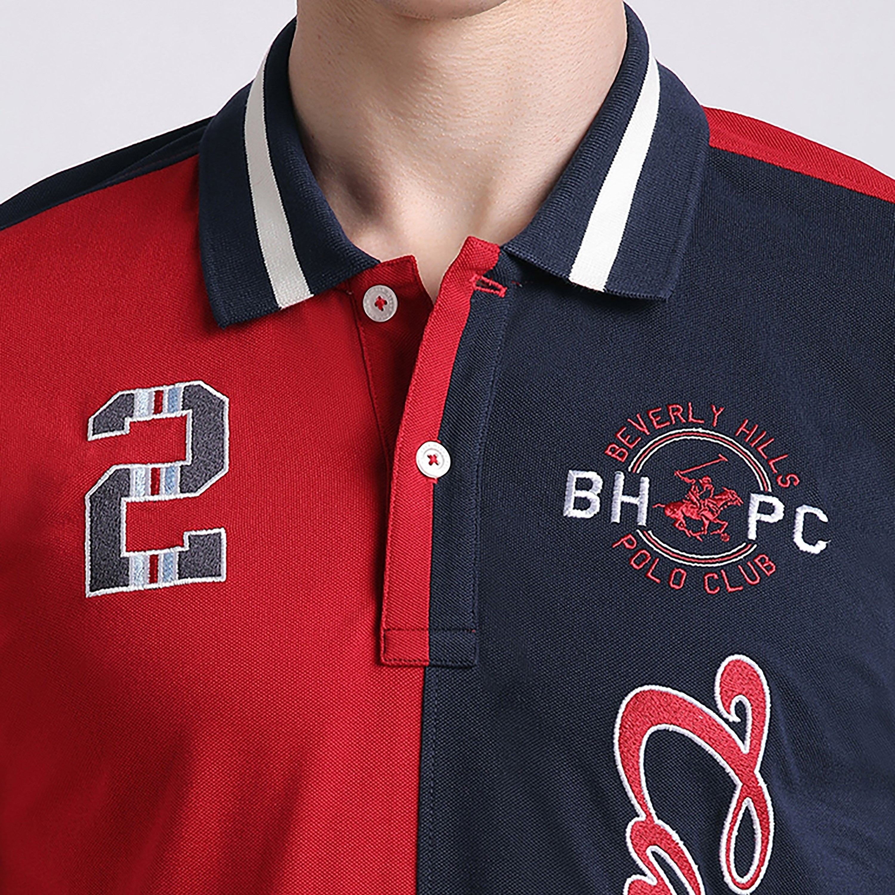 Beverly Hills Polo Club Colour Blocked Collared Short Sleeves Men's Polo T-Shirt-men-clothing-tshirtsandpolos-polos-image-5