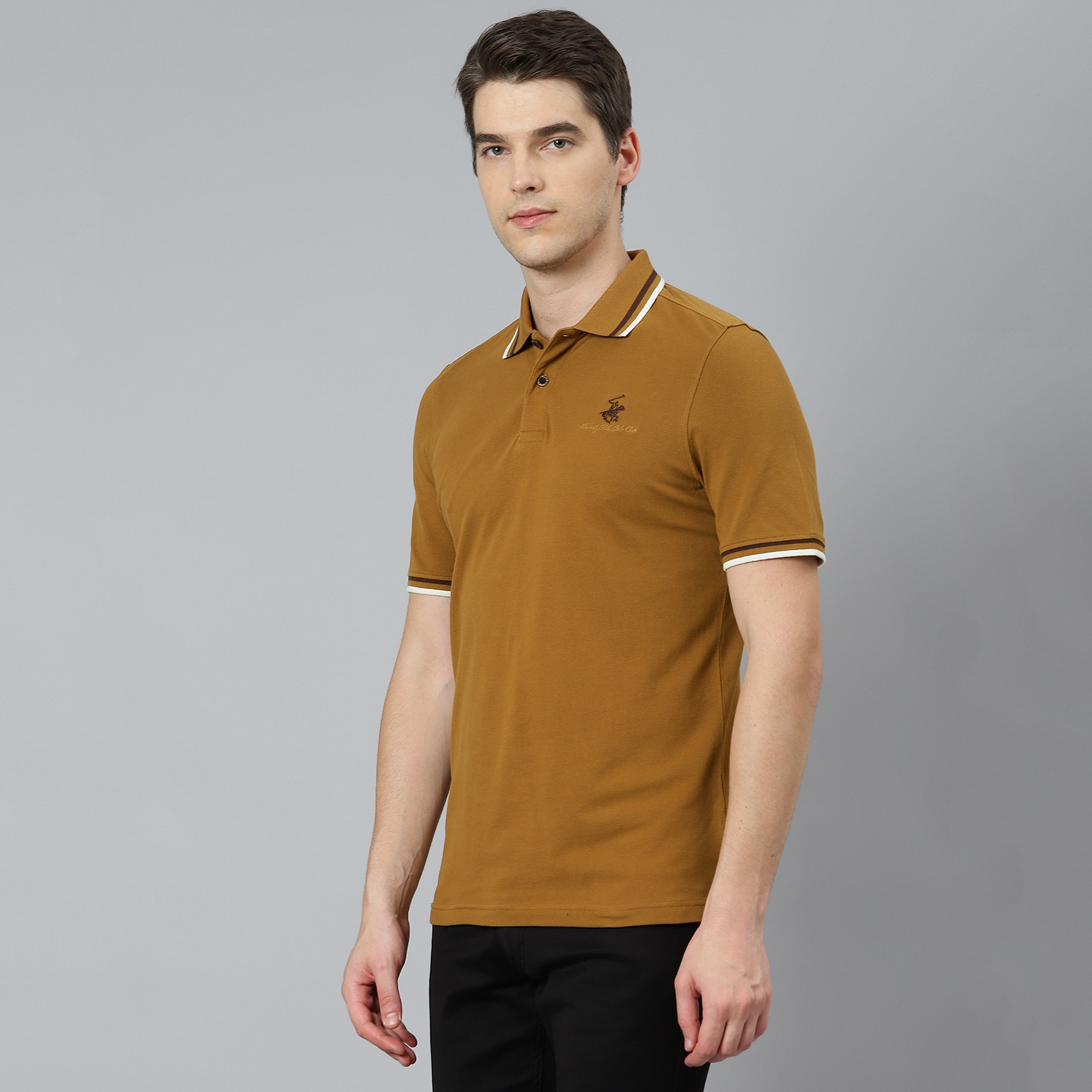 Beverly Hills Polo Club Men Brown Plain Short Sleeves Polo T-Shirt-men-clothing-tshirtsandpolos-polos-image-2