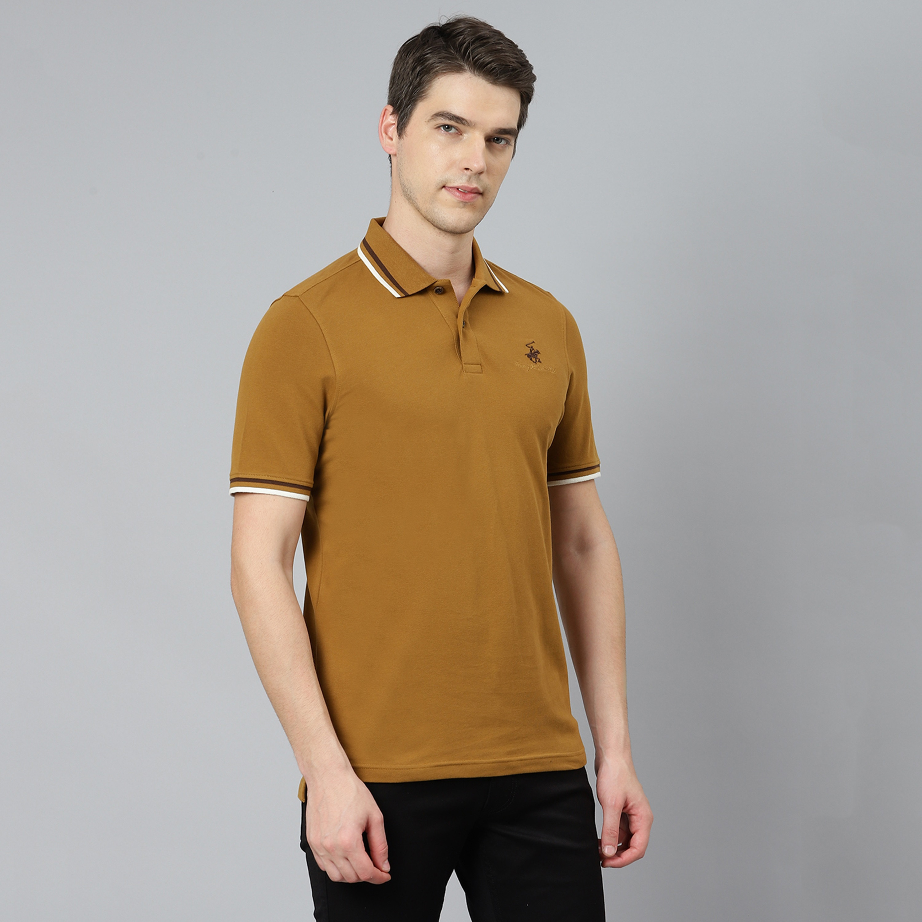Beverly Hills Polo Club Men Brown Plain Short Sleeves Polo T-Shirt-men-clothing-tshirtsandpolos-polos-image-3
