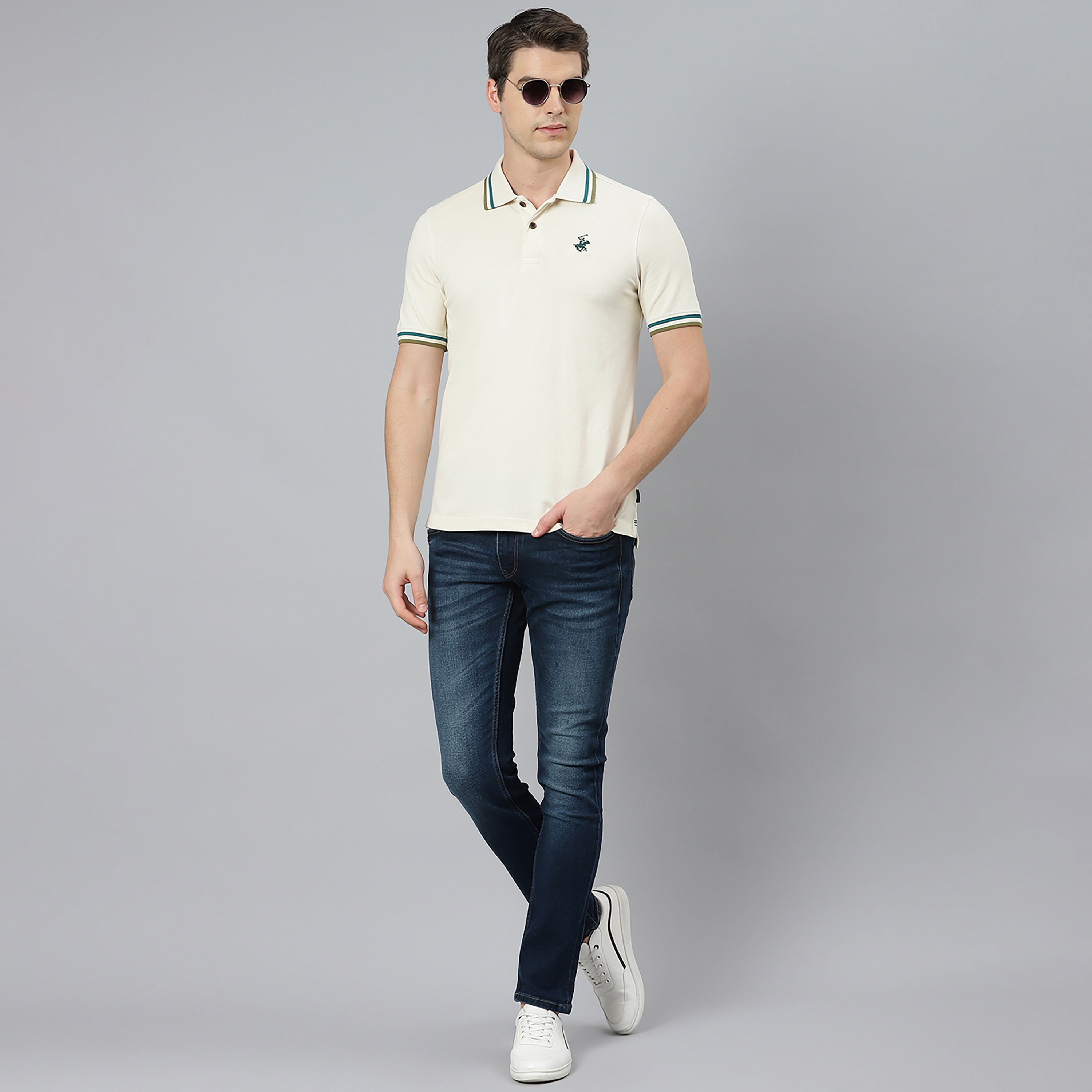 تي شيرت بيفرلي هيلز بولو كلب بأكمام قصيرة سادة بلون بني للرجال-men-clothing-tshirtsandpolos-polos-image-13