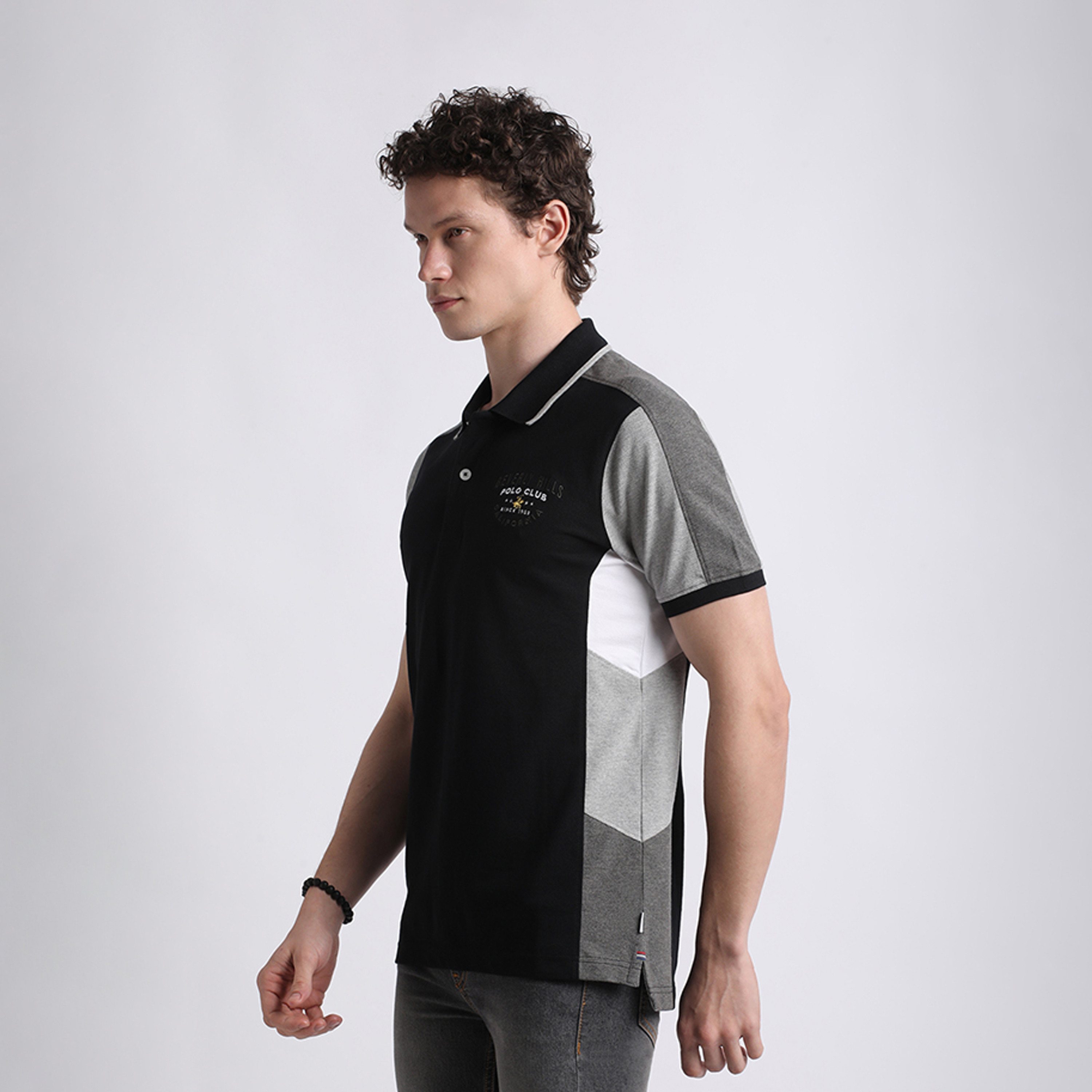 بيفرلي هيلز كلوب-  تي شيرت بولو للرجال بأكمام قصيرة مع تفاصيل كتلة الألوان على الجانب-men-clothing-tshirtsandpolos-polos-image-2