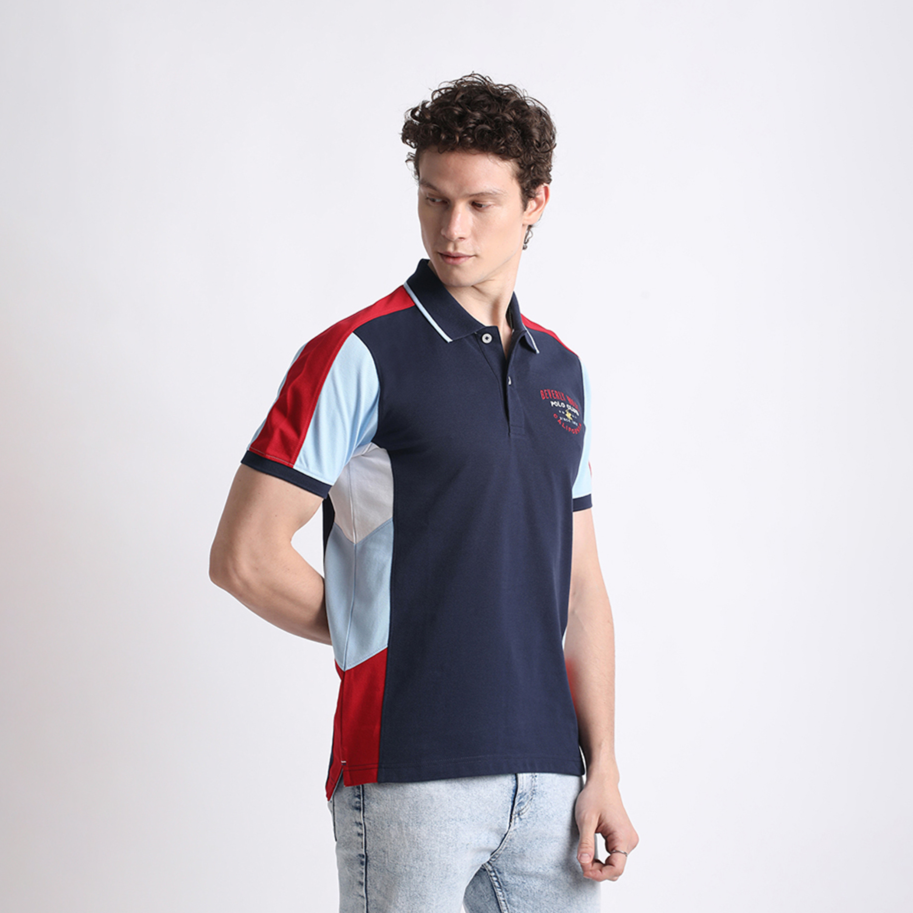 بيفرلي هيلز كلوب-  تي شيرت بولو للرجال بأكمام قصيرة مع تفاصيل كتلة الألوان على الجانب-men-clothing-tshirtsandpolos-polos-image-7