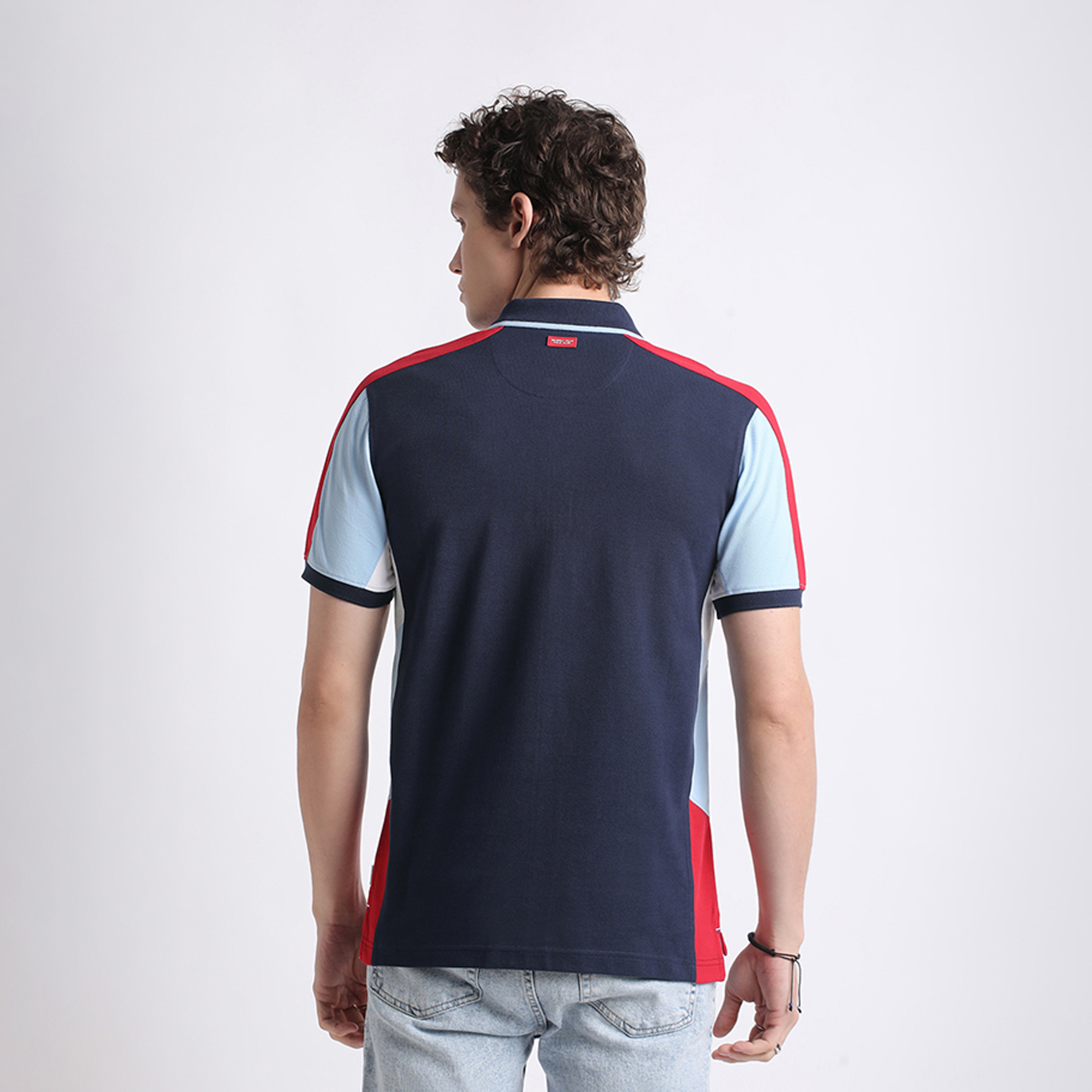 بيفرلي هيلز كلوب-  تي شيرت بولو للرجال بأكمام قصيرة مع تفاصيل كتلة الألوان على الجانب-men-clothing-tshirtsandpolos-polos-image-8