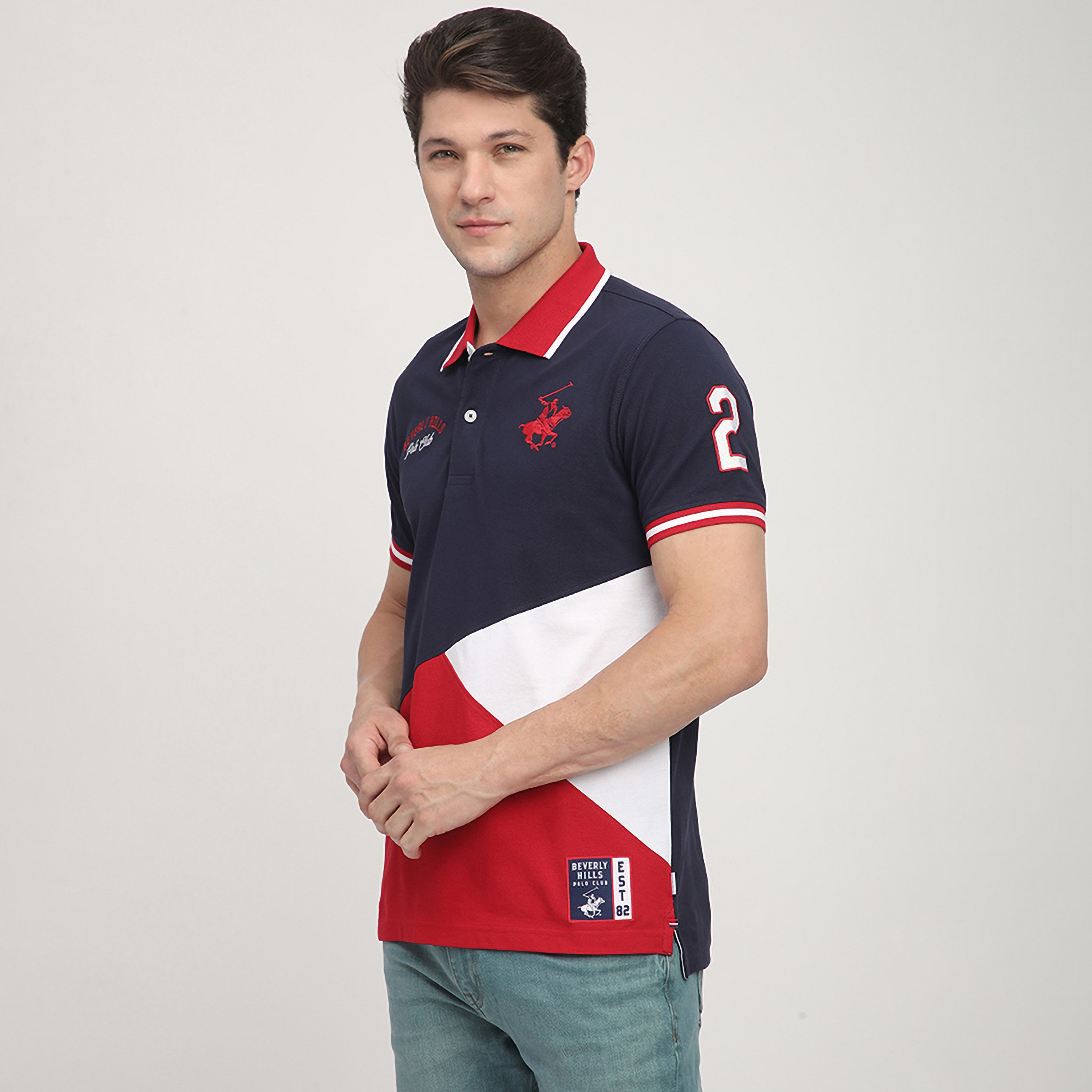 تيشيرت بولو رجالي بأكمام قصيرة وياقة بألوان متعددة من بيفرلي هيلز بولو كلوب-men-clothing-tshirtsandpolos-polos-image-2