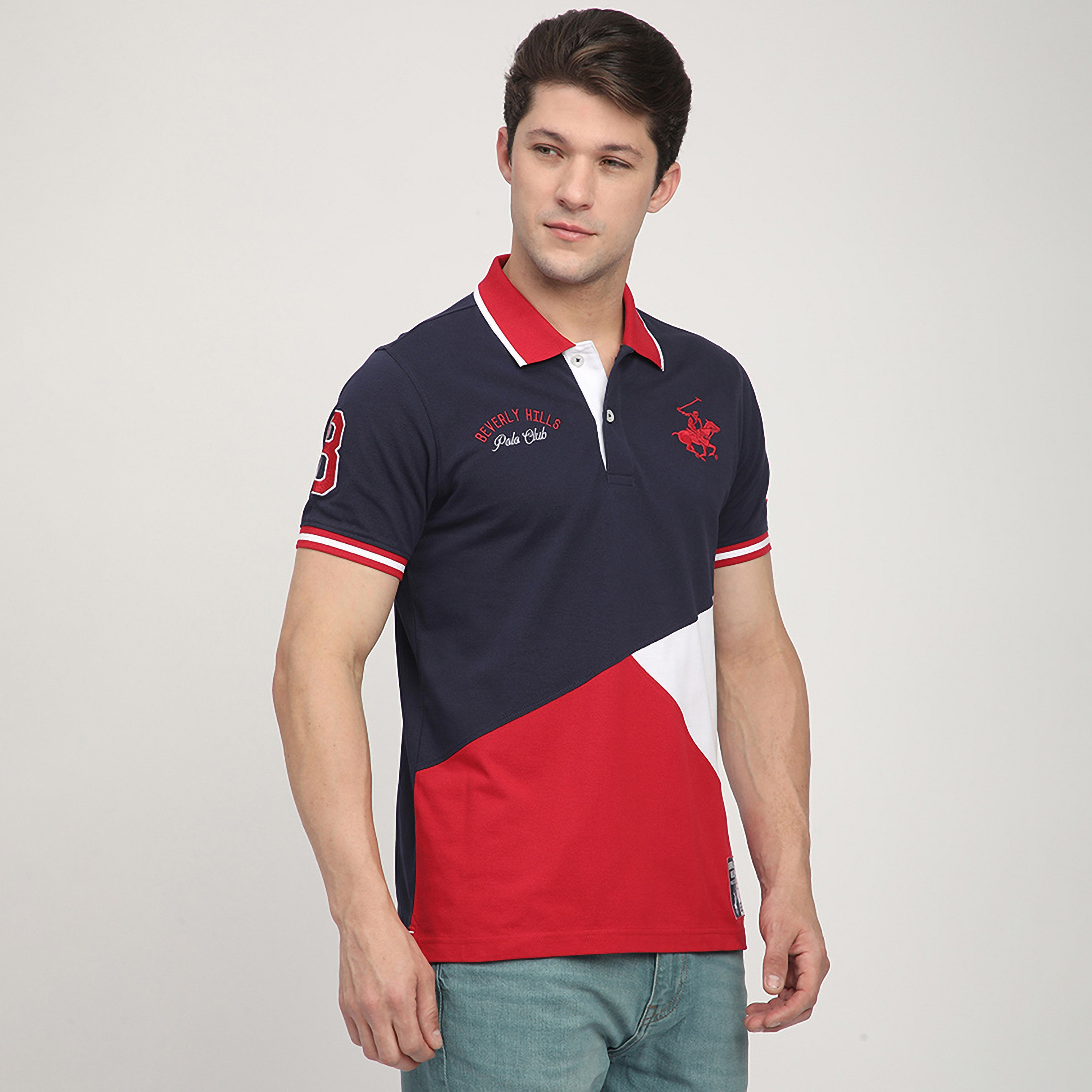 تيشيرت بولو رجالي بأكمام قصيرة وياقة بألوان متعددة من بيفرلي هيلز بولو كلوب-men-clothing-tshirtsandpolos-polos-image-3