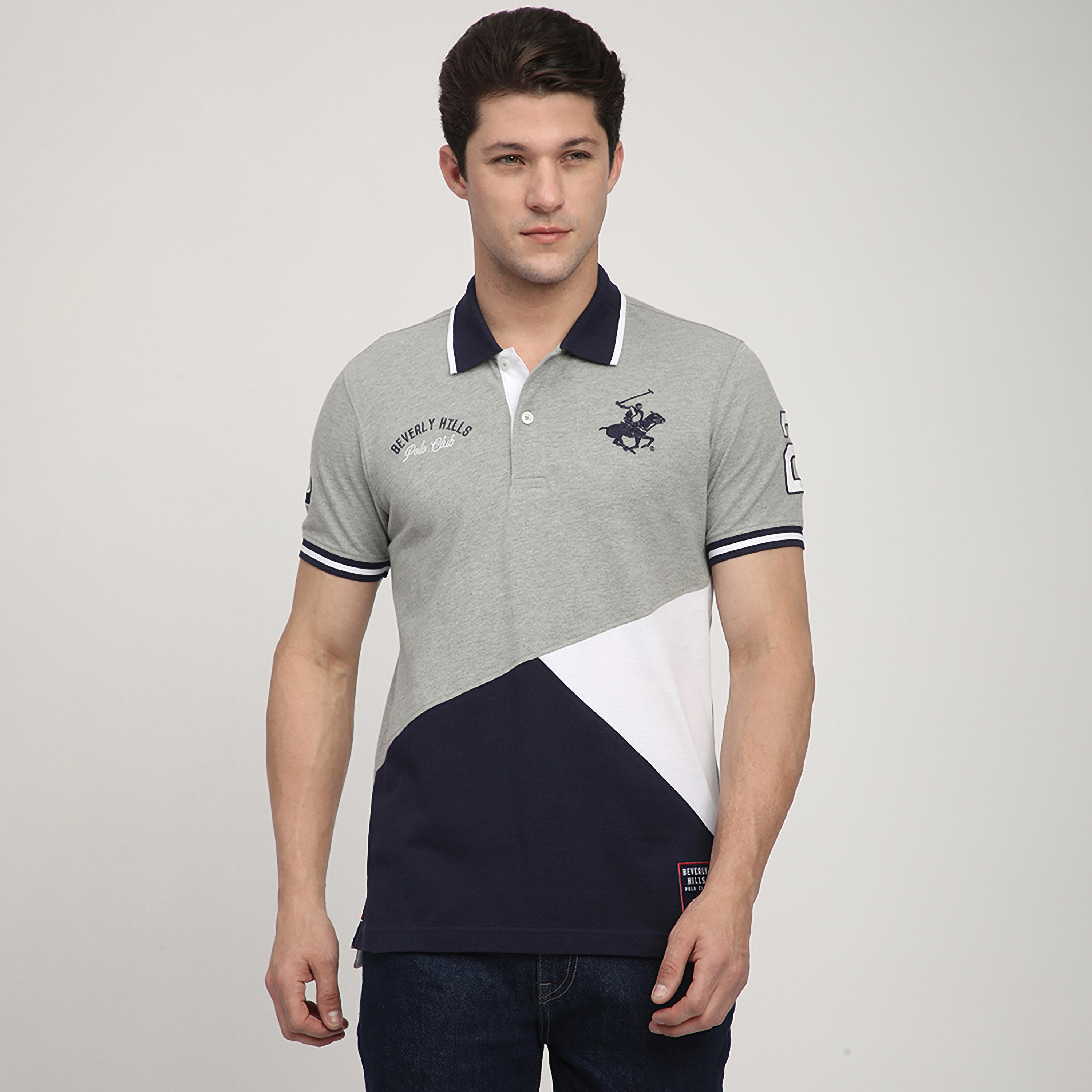 تيشيرت بولو رجالي بأكمام قصيرة وياقة بألوان متعددة من بيفرلي هيلز بولو كلوب-men-clothing-tshirtsandpolos-polos-image-5