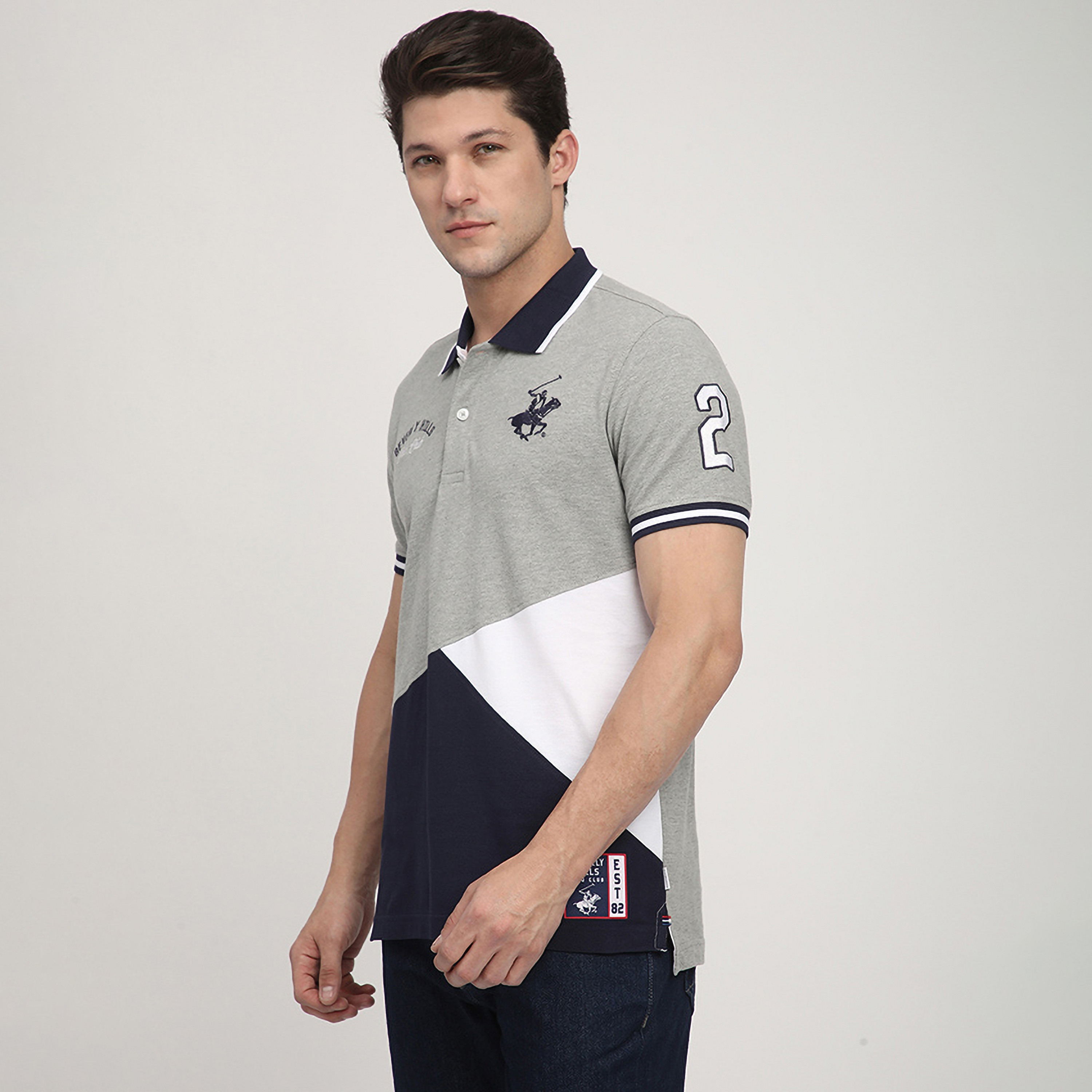 تيشيرت بولو رجالي بأكمام قصيرة وياقة بألوان متعددة من بيفرلي هيلز بولو كلوب-men-clothing-tshirtsandpolos-polos-image-6