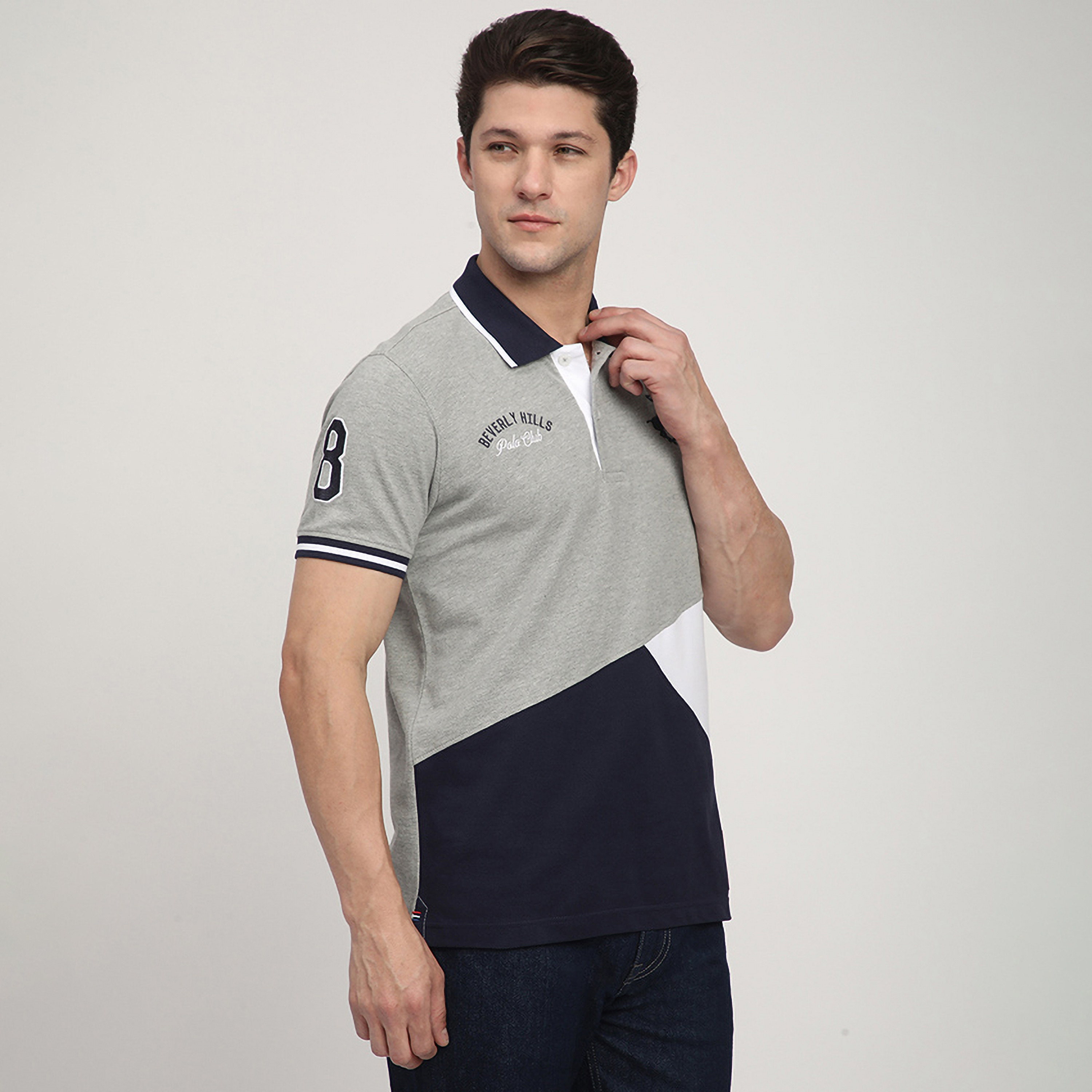 تيشيرت بولو رجالي بأكمام قصيرة وياقة بألوان متعددة من بيفرلي هيلز بولو كلوب-men-clothing-tshirtsandpolos-polos-image-7