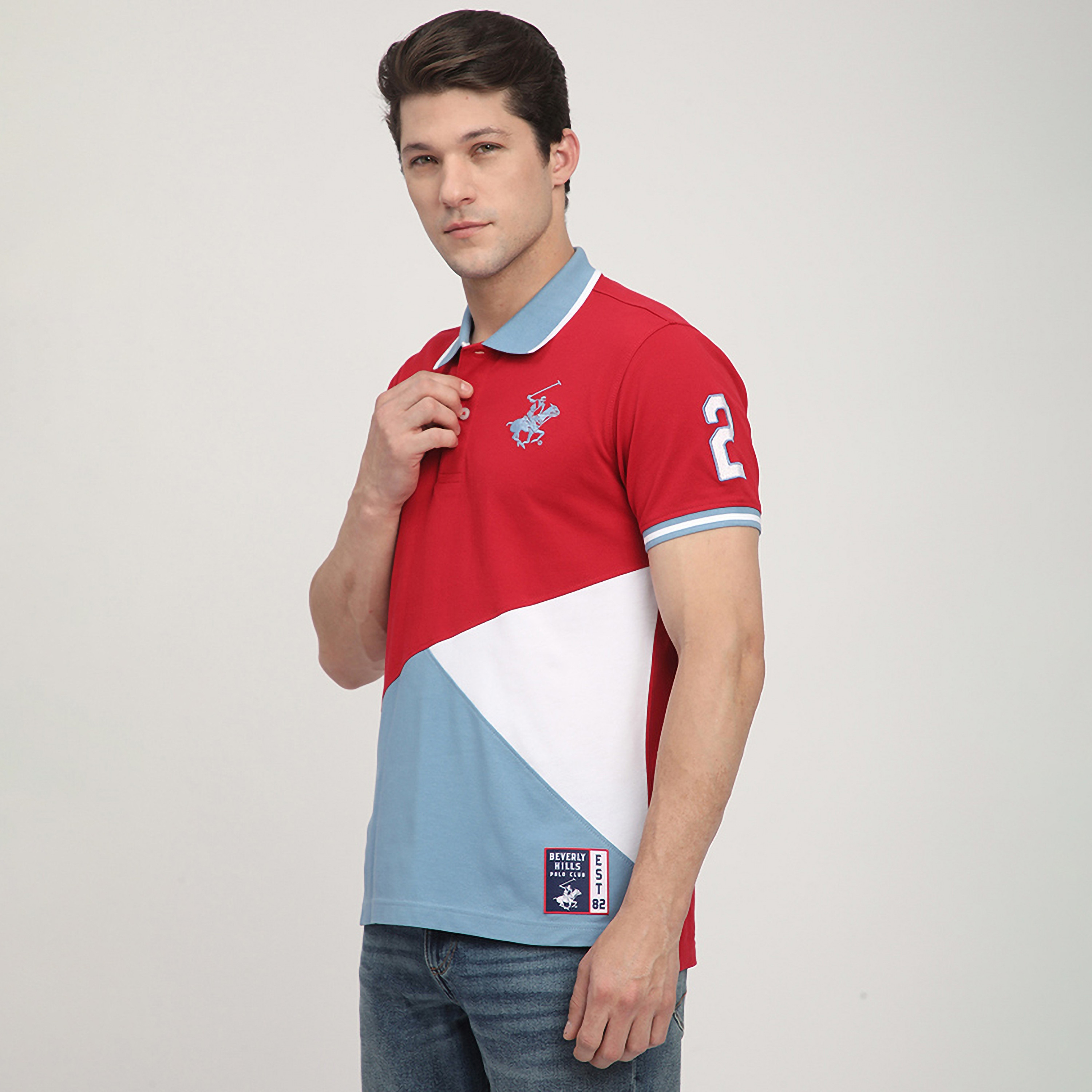 تيشيرت بولو رجالي بأكمام قصيرة وياقة بألوان متعددة من بيفرلي هيلز بولو كلوب-men-clothing-tshirtsandpolos-polos-image-10