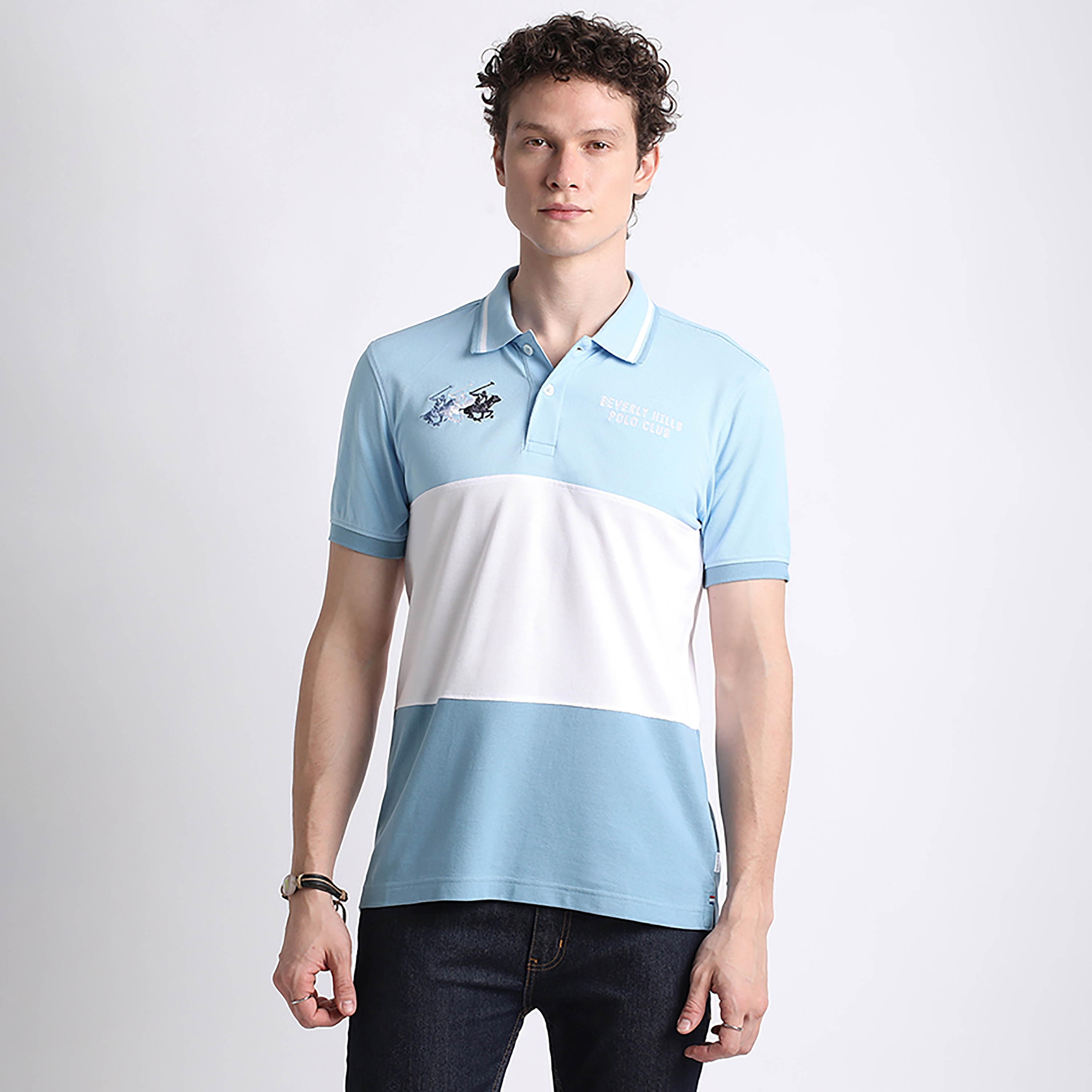 تي شيرت بولو بيفرلي هيلز بولو كلوب ذو ياقة ملونة وأكمام قصيرة للرجال-men-clothing-tshirtsandpolos-polos-image-1
