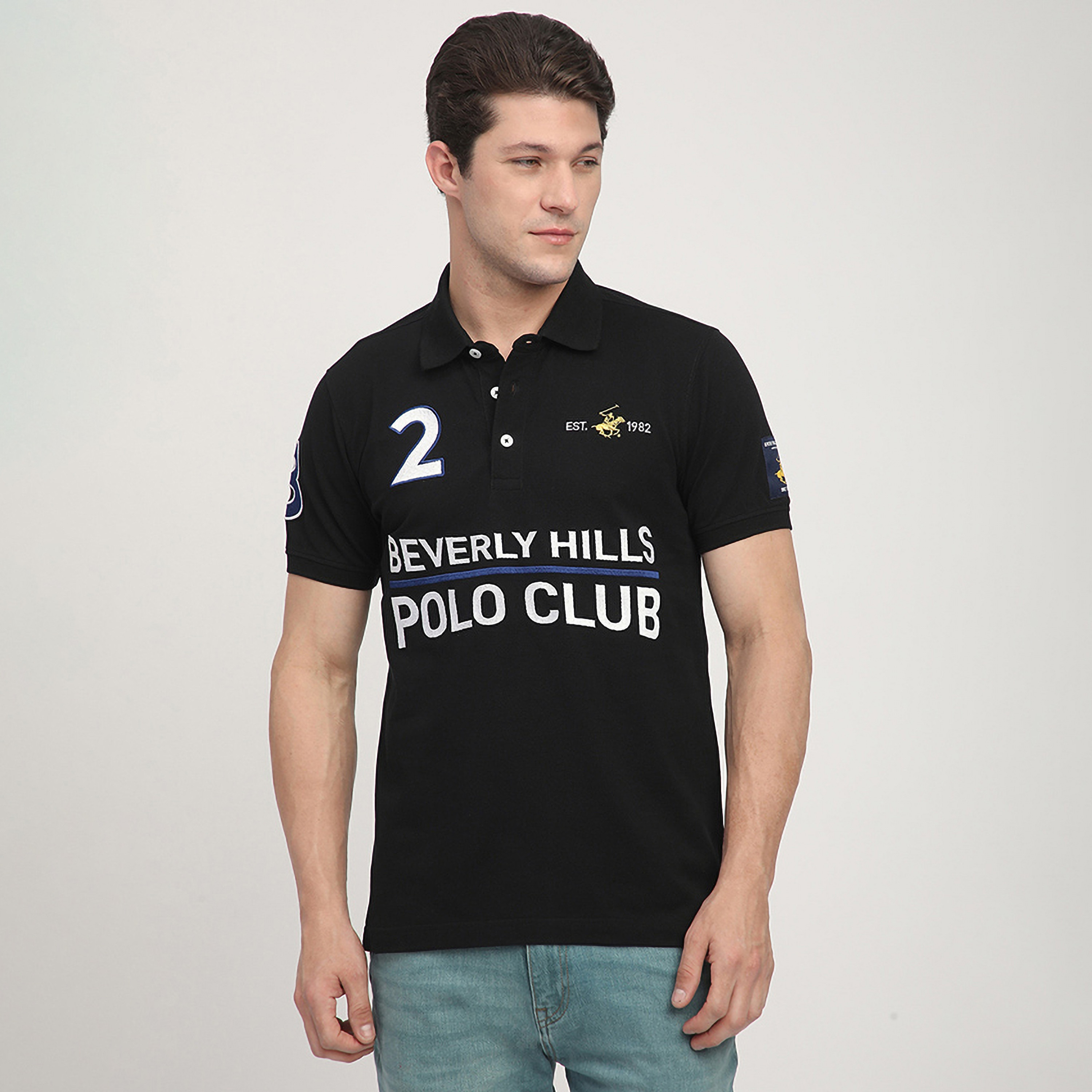 Beverly Hills Polo Club Embroidered Collared Short Sleeves Men's Polo T-Shirt-men-clothing-tshirtsandpolos-polos-image-1