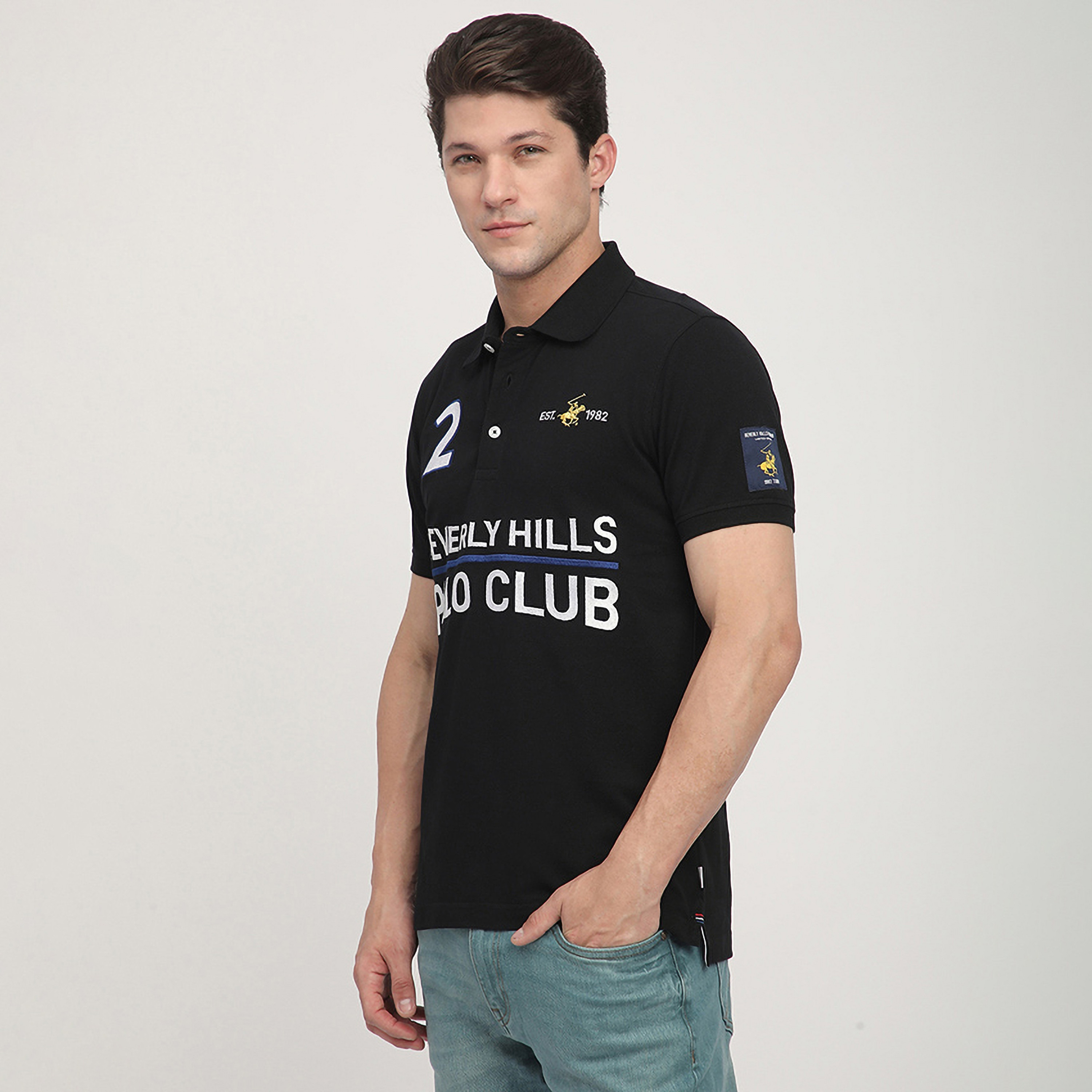 Beverly Hills Polo Club Embroidered Collared Short Sleeves Men's Polo T-Shirt-men-clothing-tshirtsandpolos-polos-image-2
