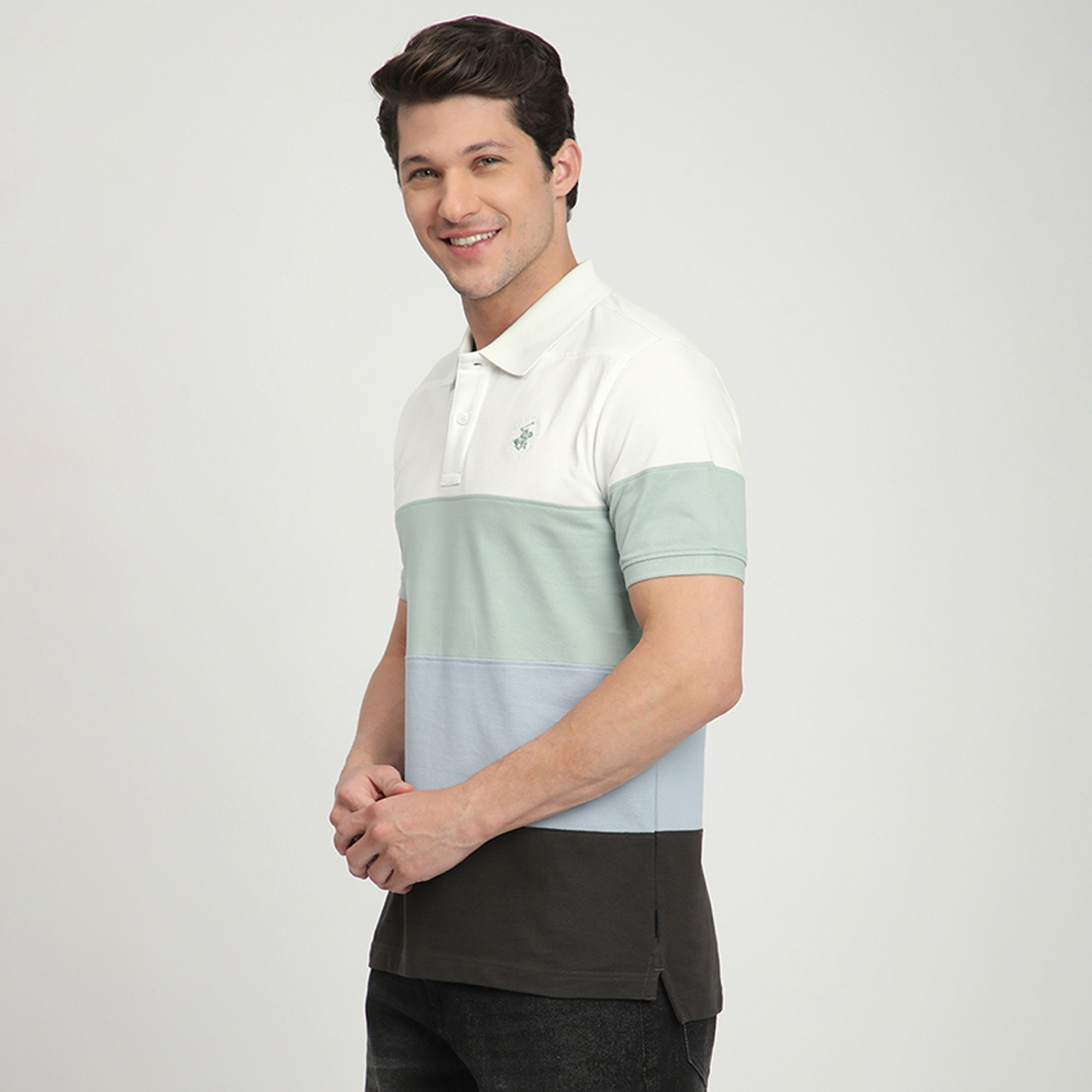 Beverly Hills Polo Club Color-Block Collared Short Sleeves Men's Polo T-Shirt-men-clothing-tshirtsandpolos-polos-image-2