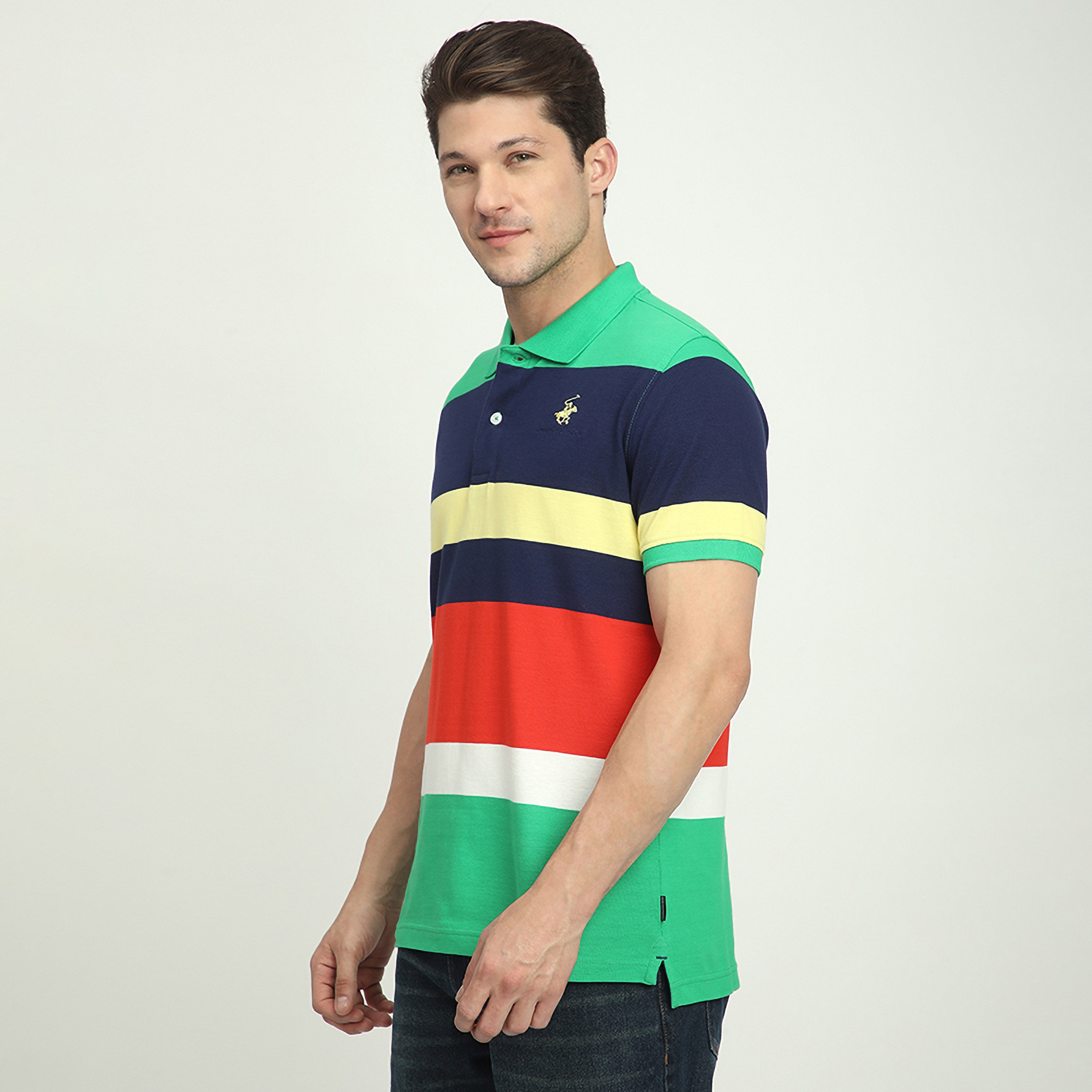 Beverly Hills Polo Club Colour-Blocked Collared Short Sleeves Men's Polo T-Shirt-men-clothing-tshirtsandpolos-polos-image-2