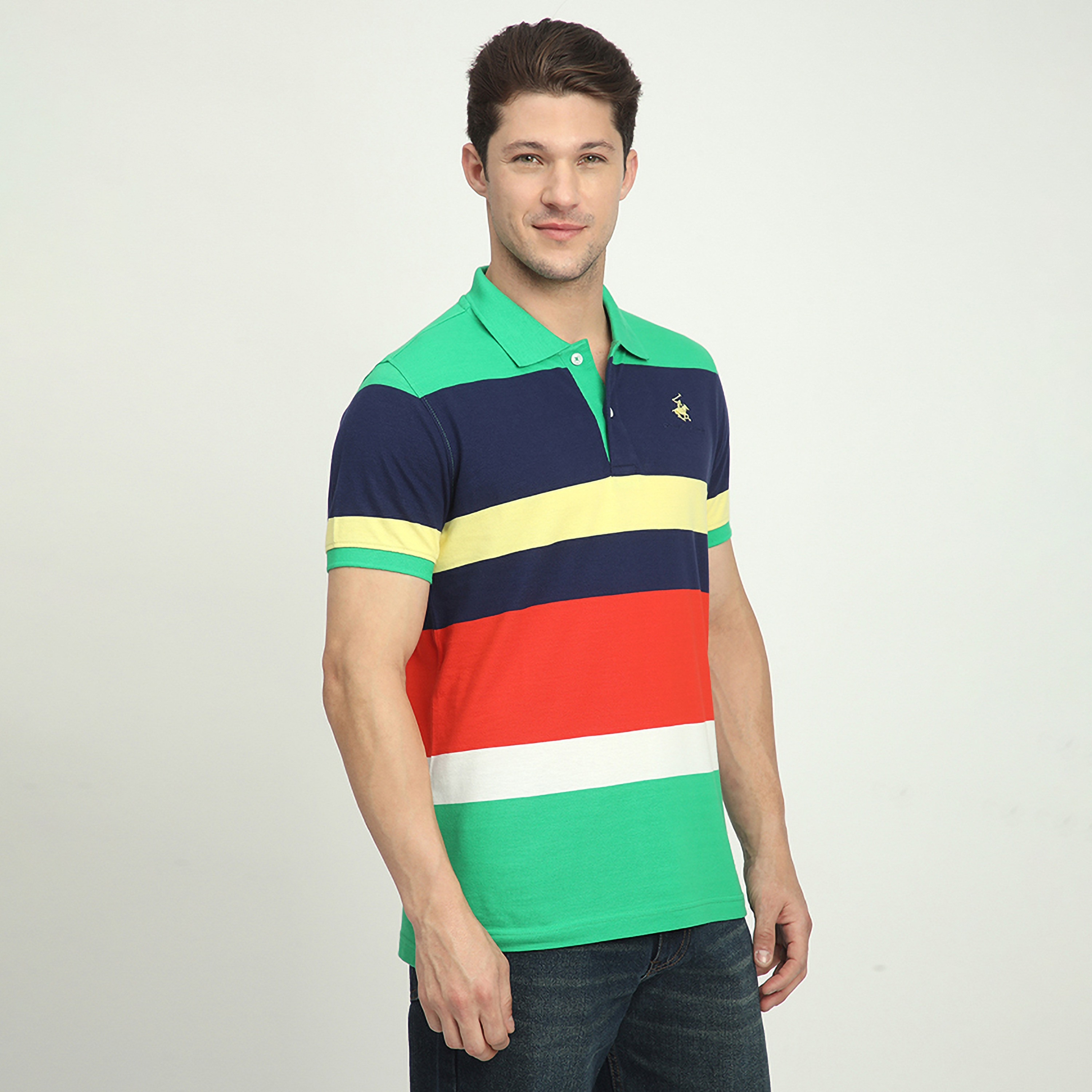 Beverly Hills Polo Club Colour-Blocked Collared Short Sleeves Men's Polo T-Shirt-men-clothing-tshirtsandpolos-polos-image-3
