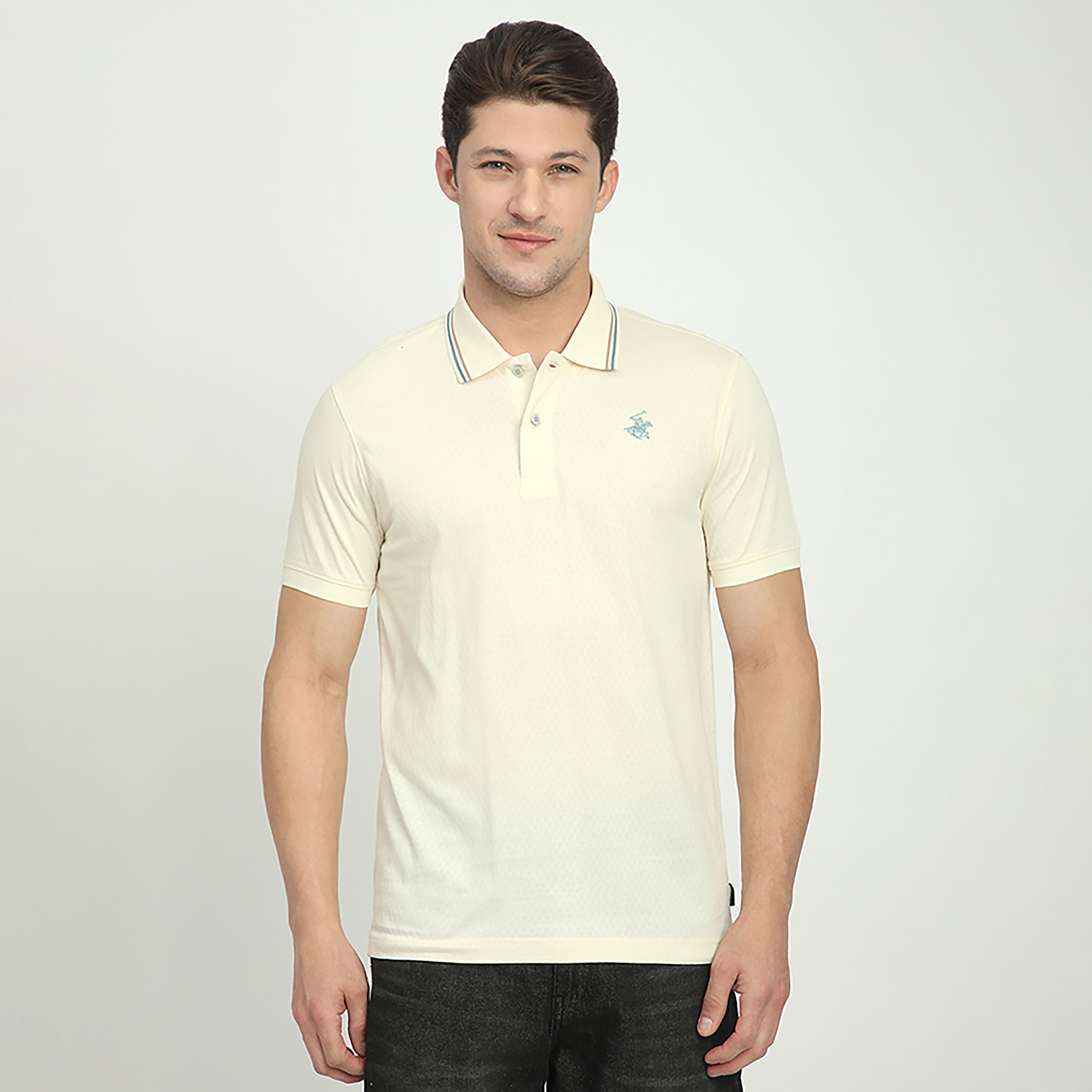 تي شيرت بولو رجالي بأكمام قصيرة وياقة منقوش من بيفرلي هيلز بولو كلوب-men-clothing-tshirtsandpolos-polos-image-1