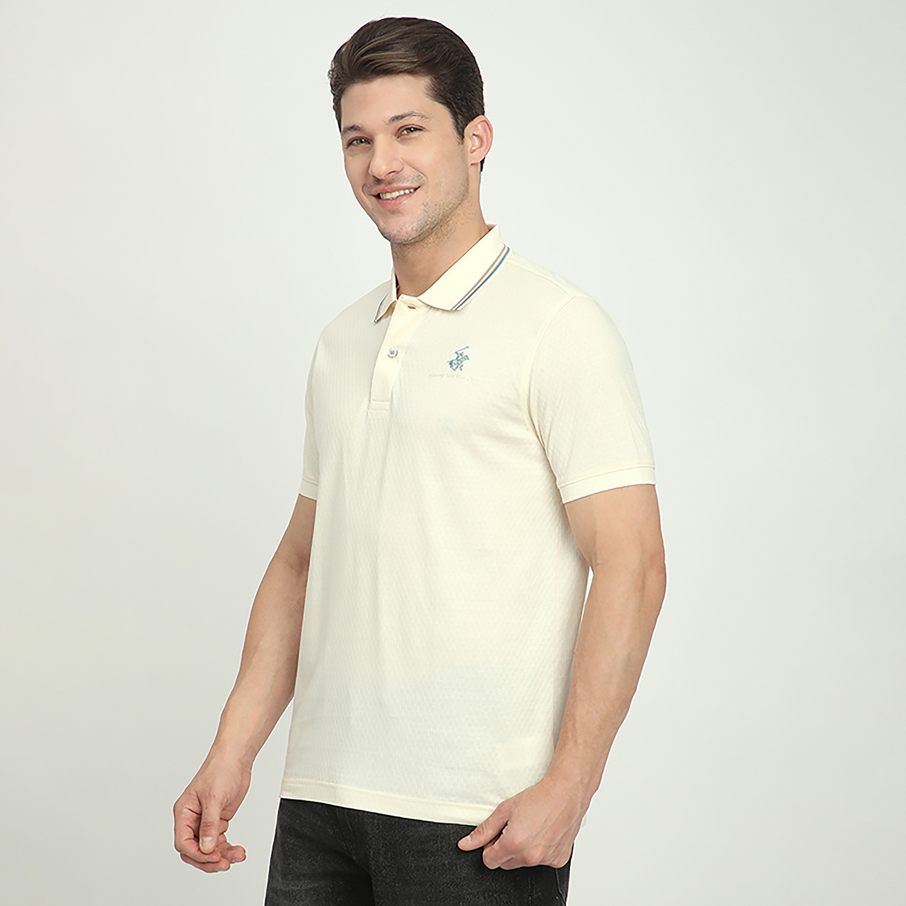 تي شيرت بولو رجالي بأكمام قصيرة وياقة منقوش من بيفرلي هيلز بولو كلوب-men-clothing-tshirtsandpolos-polos-image-2