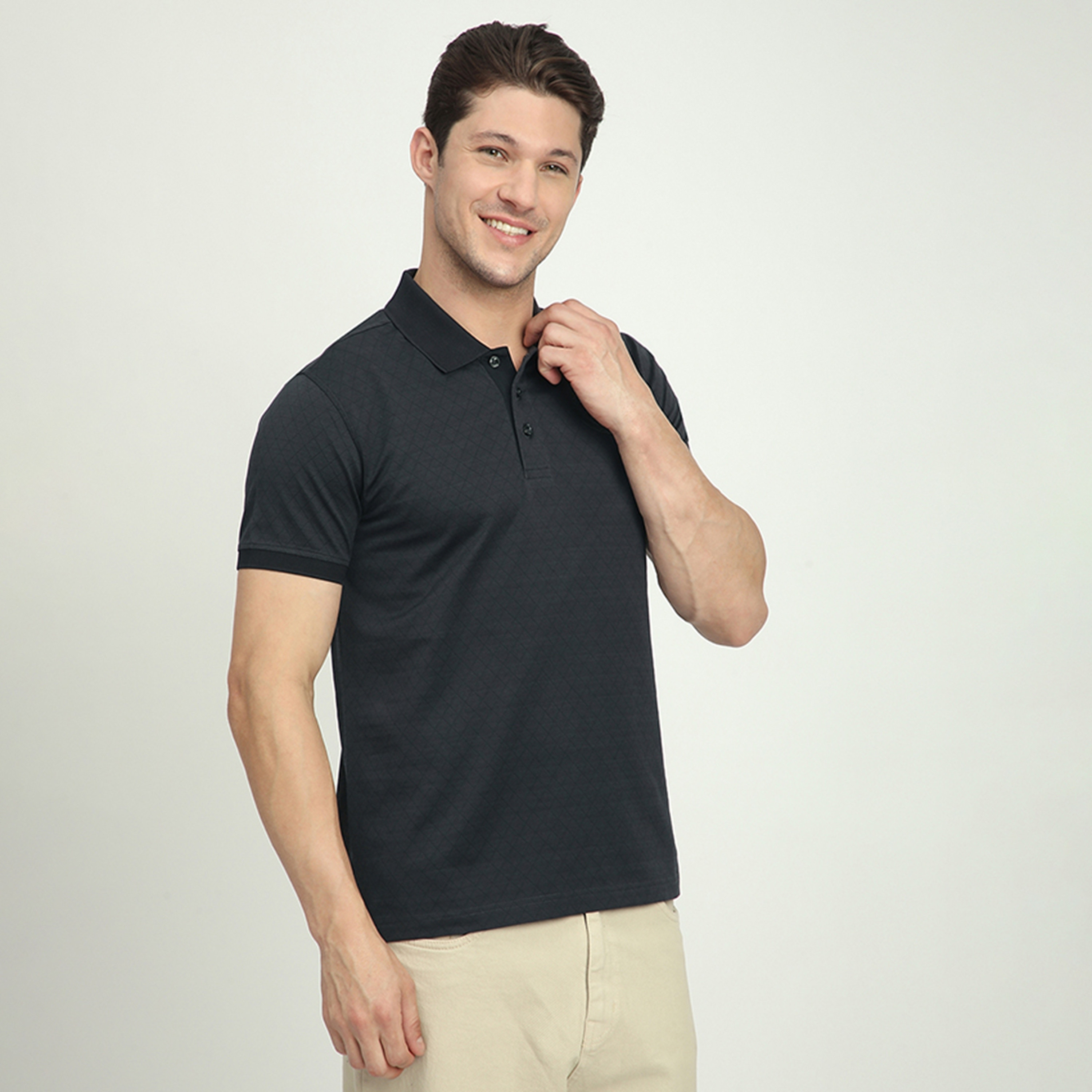 Beverly Hills Polo Club Checked Collared Short Sleeves Men's Polo T-Shirt-men-clothing-tshirtsandpolos-polos-image-3